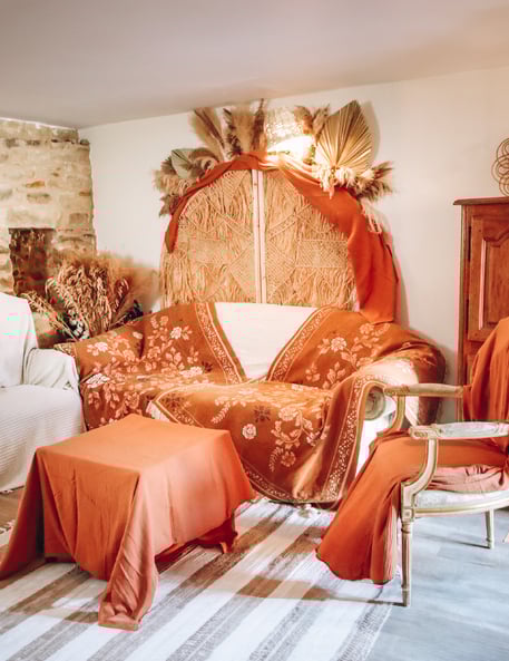 Terakotový ubrus z bavlněné gázy 130 x 240 cm