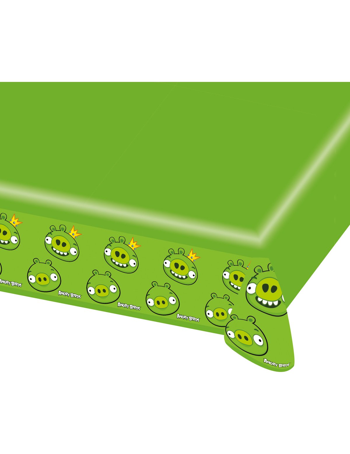 Zelený plastový ubrus Angry Birds s motivy prasat