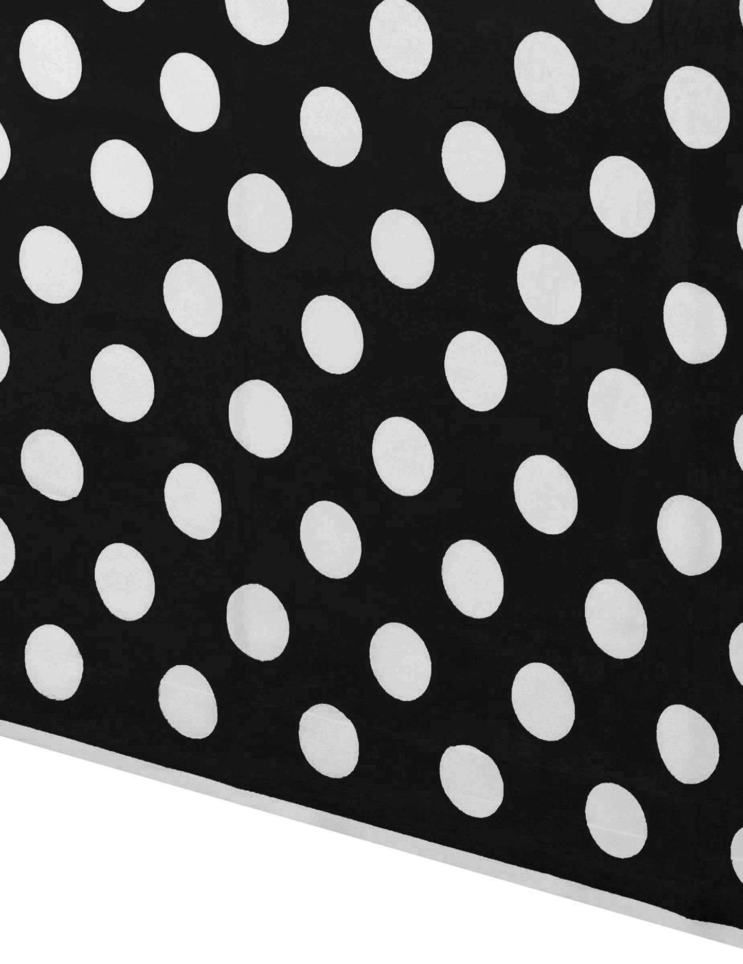 Černý plastový ubrus s bílými puntíky, obdélníkový, 137 x 274 cm