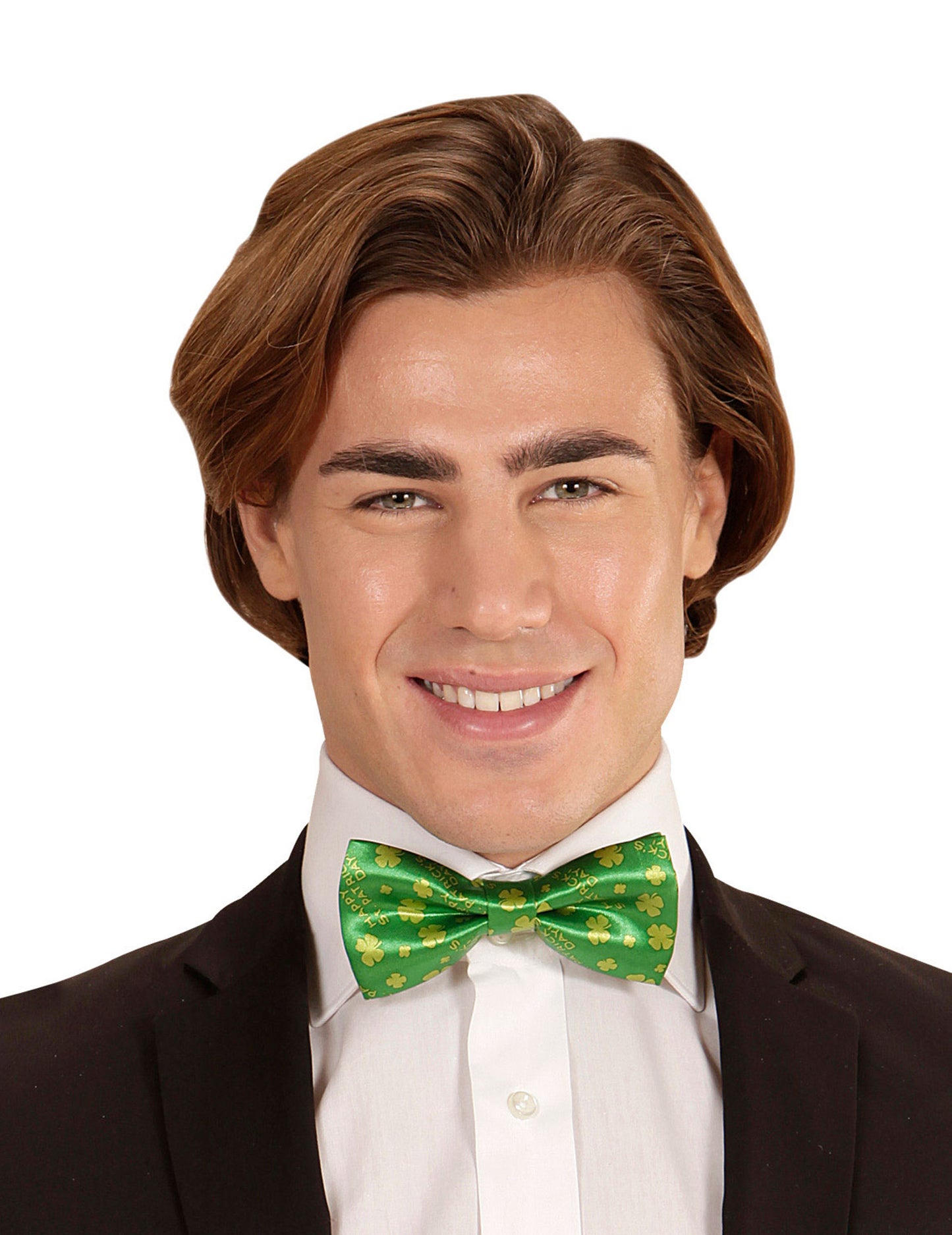 Zelený motýlek s trojlístky pro dospělé na Den svatého Patrika