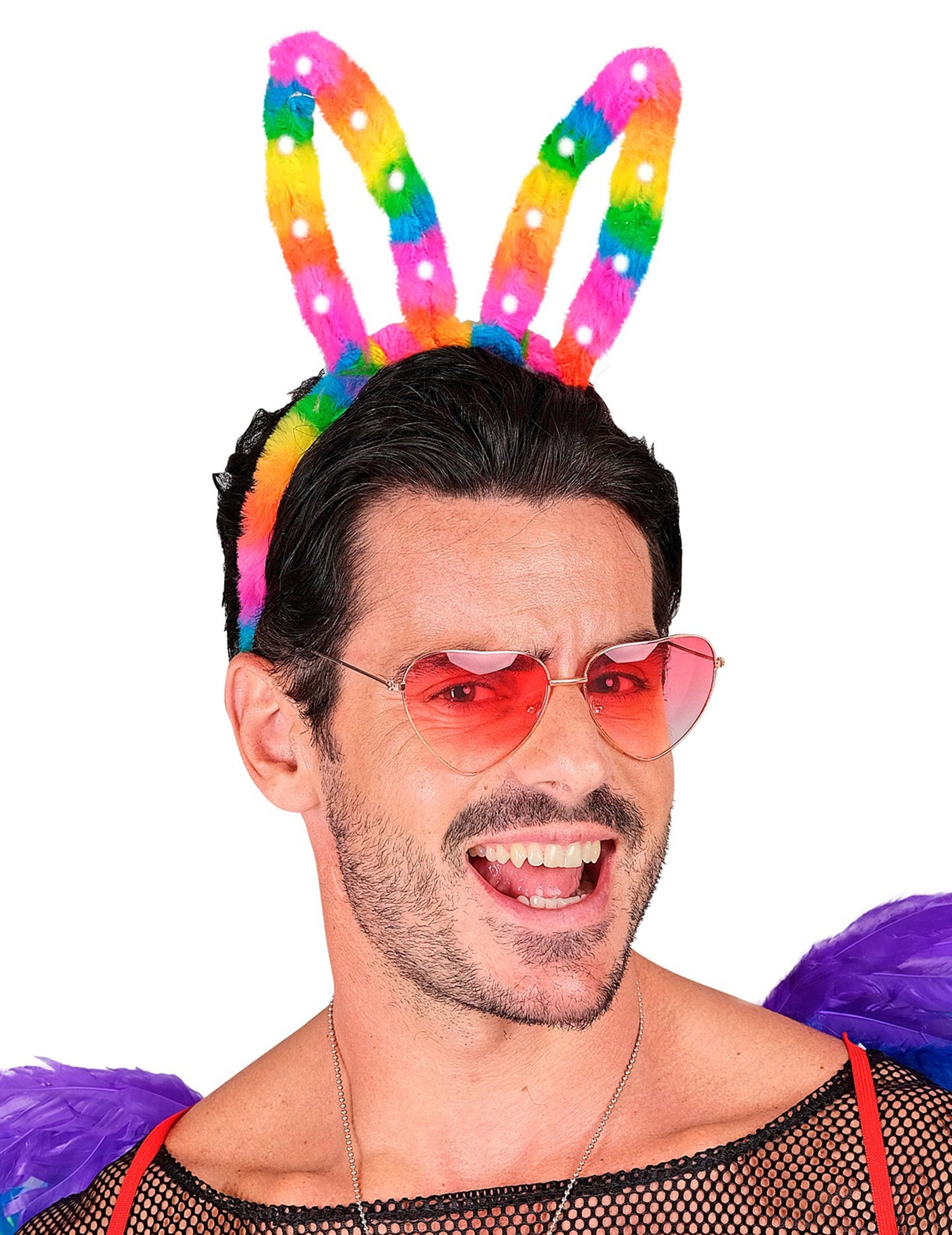 Svítící duhové králíčí uši