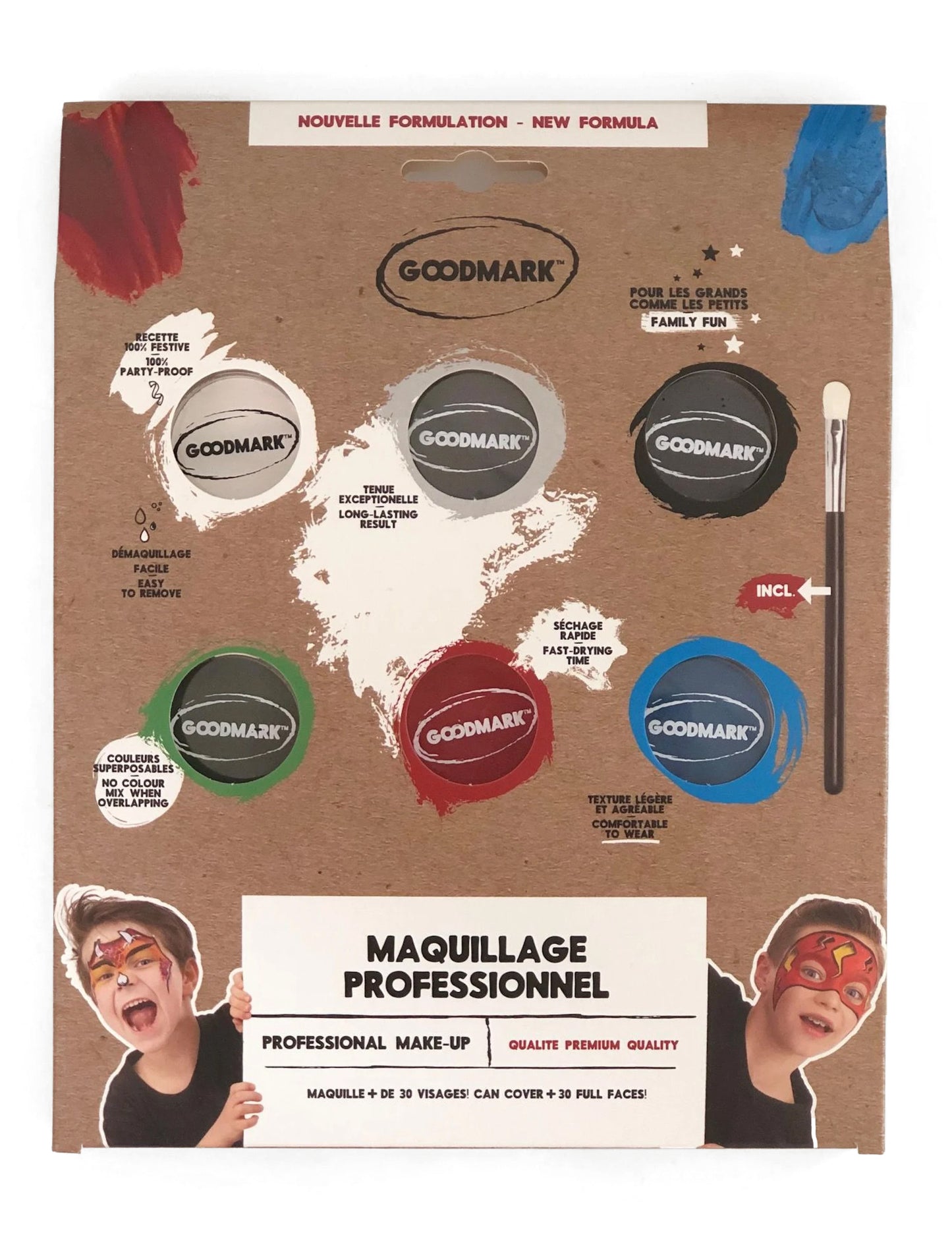 Profesionální paleta make-upu na vodní bázi pro chlapce 6 x 4 g