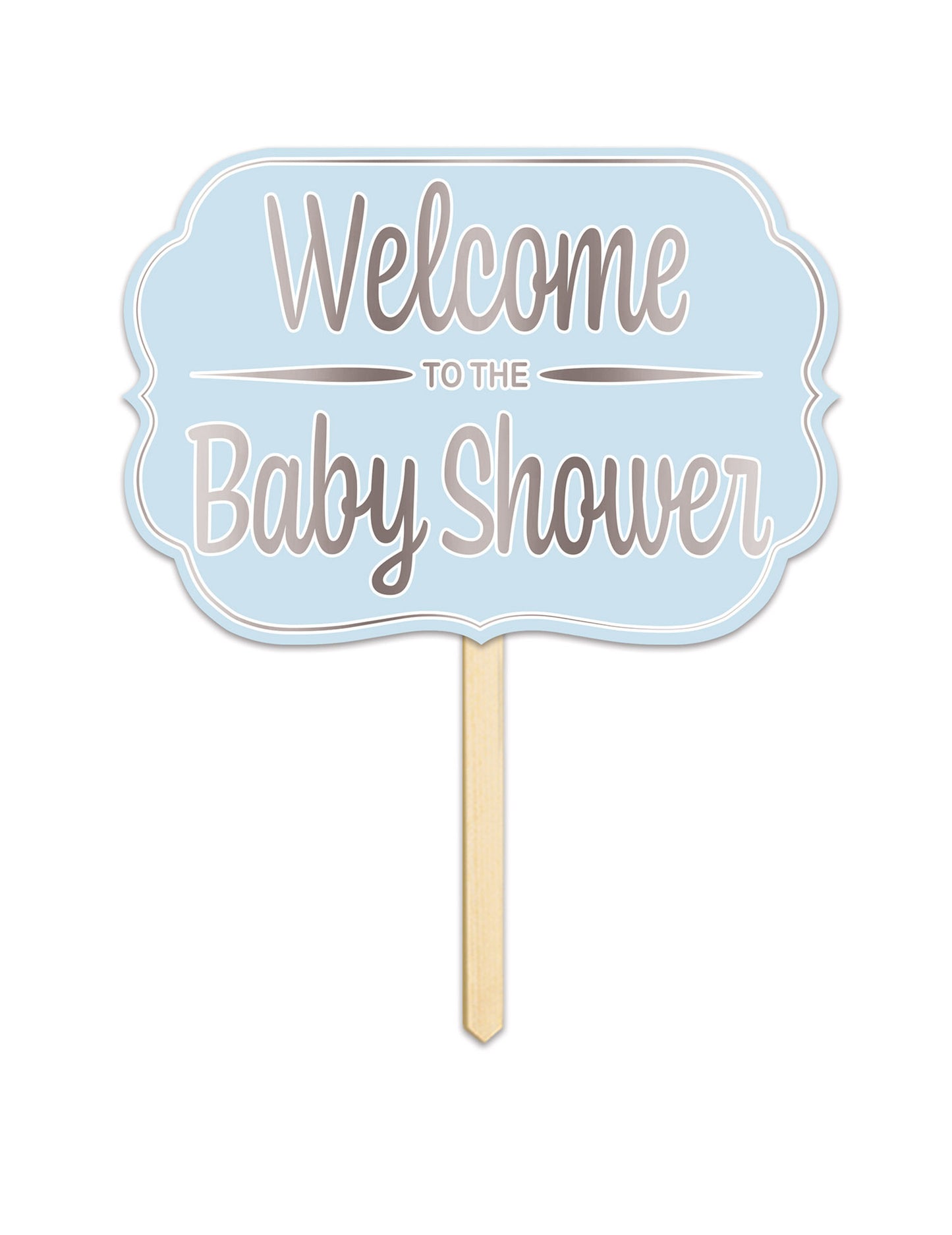 Vítejte v miminkovské modré kartonové ceduli s dřevěným stonkem