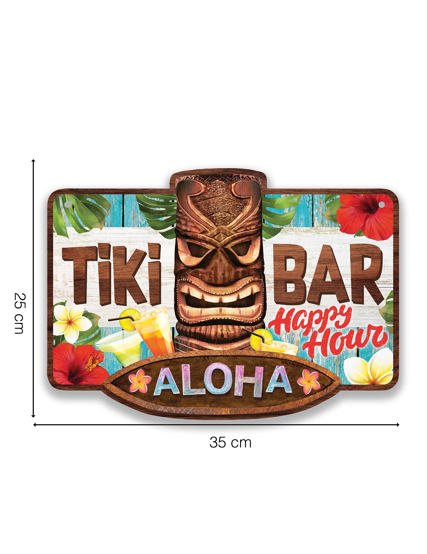 Panneau tiki bar Aloha 25 x 35 cm