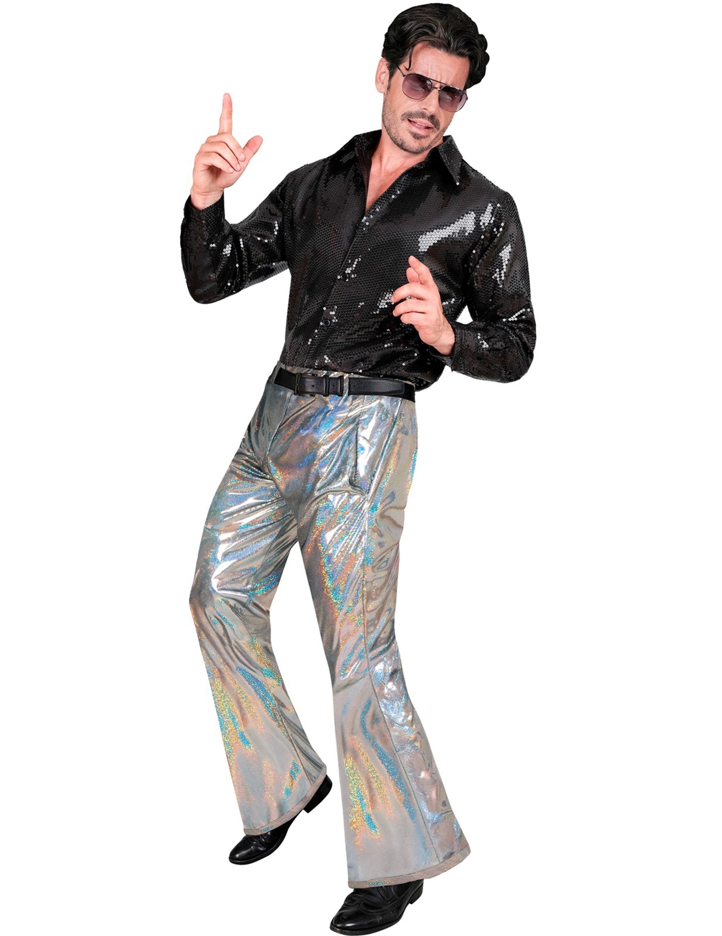 Pantalon holographique disco homme
