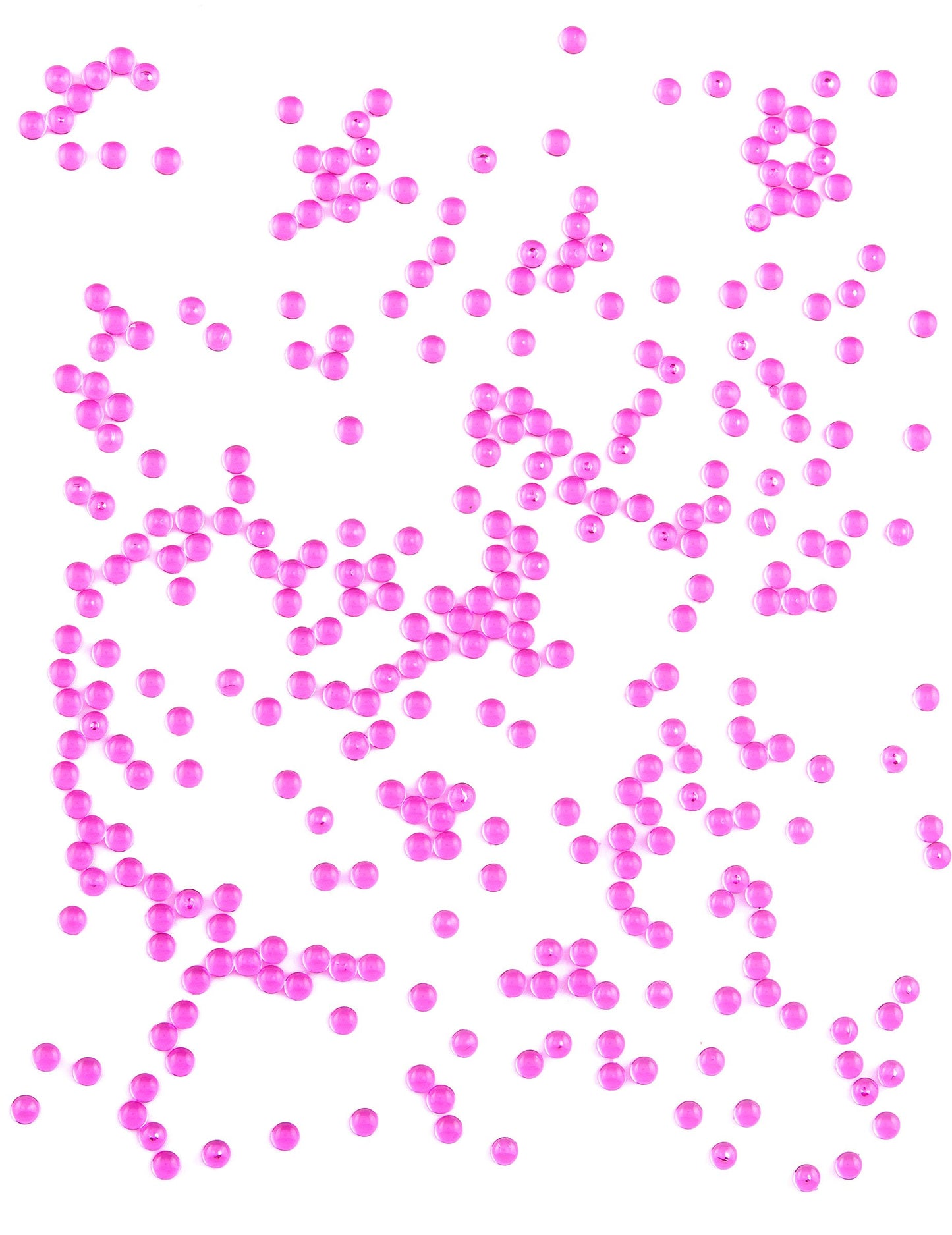 Ploché fuchsiové korálky s efektem dešťové kapky 50 gr