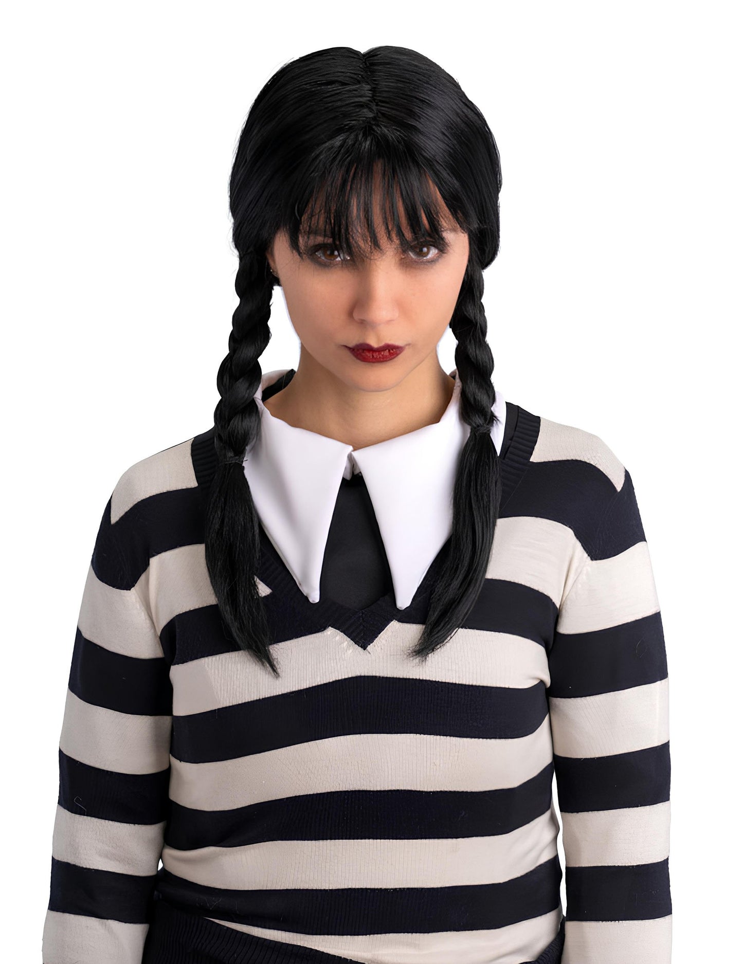 Černá gotická paruka s copánky pro ženy