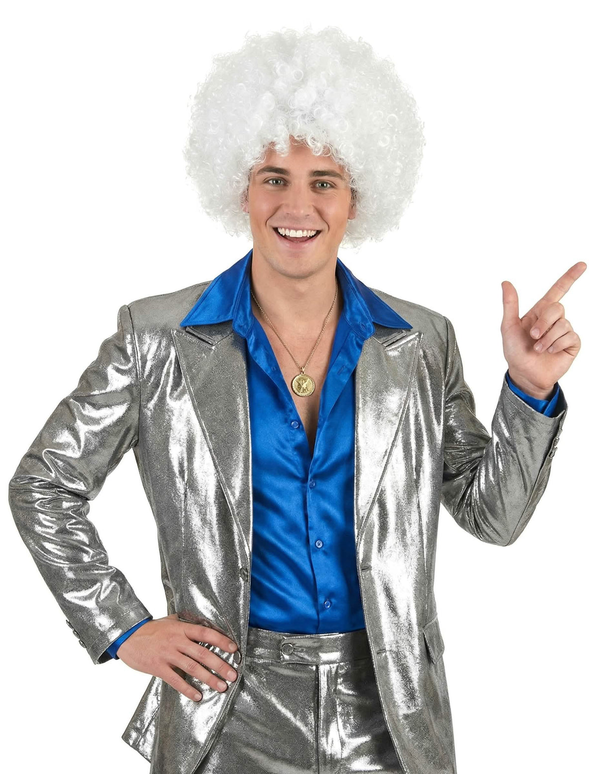 Pohled zepředu na afro paruku pro dospělý