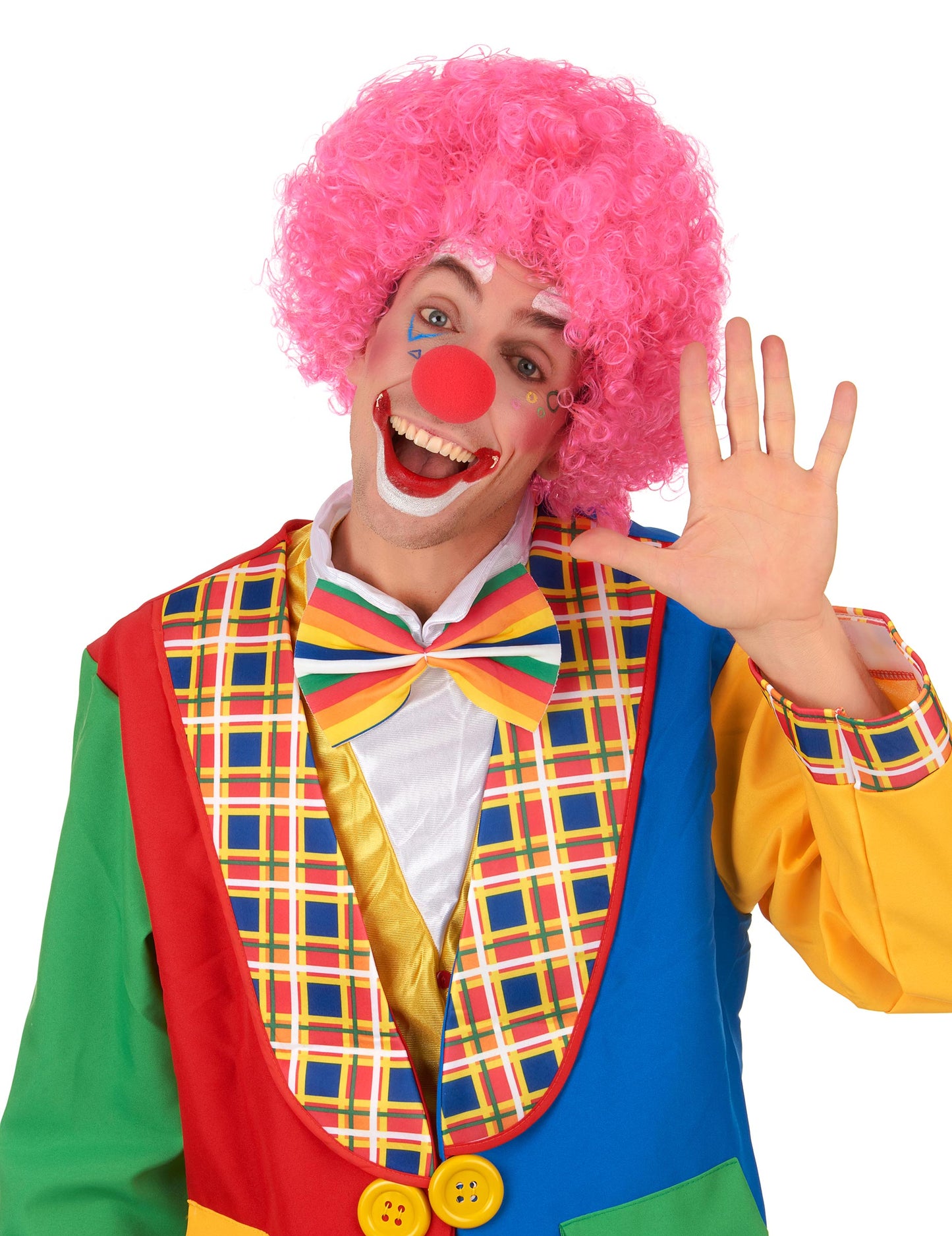 Paruka pro dospělé Comfort Pink s klaunem