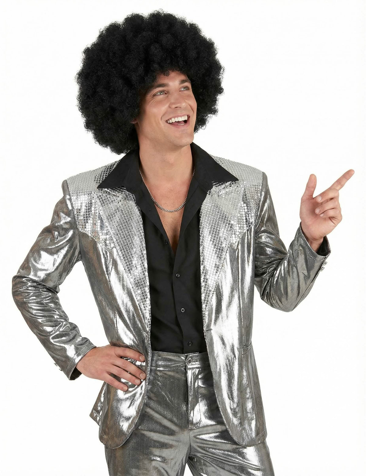 Afro paruka pro dospělého černá pohodlná