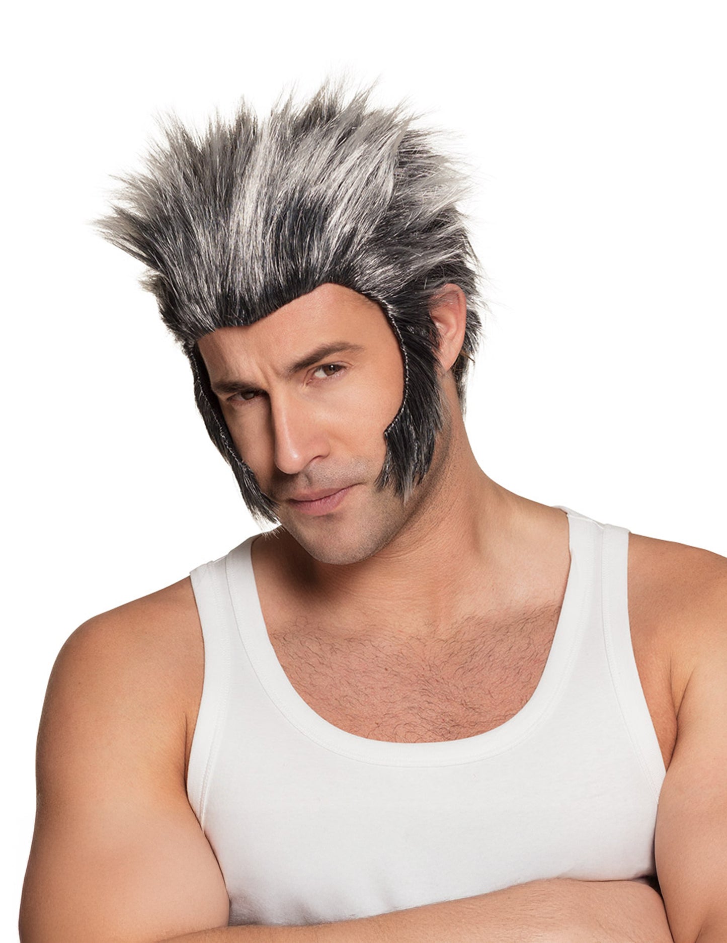 Paruka pro dospělé vlkodlak šedá s nohama