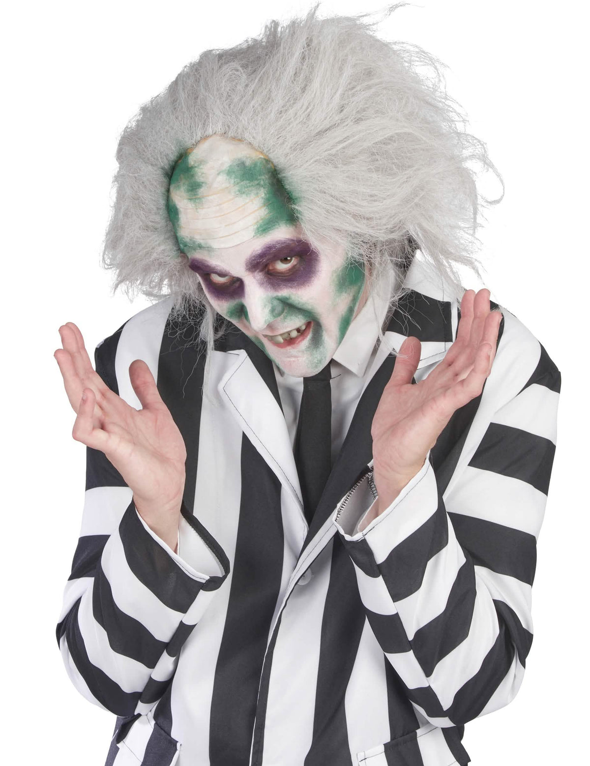 Bílá a šedá rozcuchaná paruka Beetlejuice™ pro dospělý