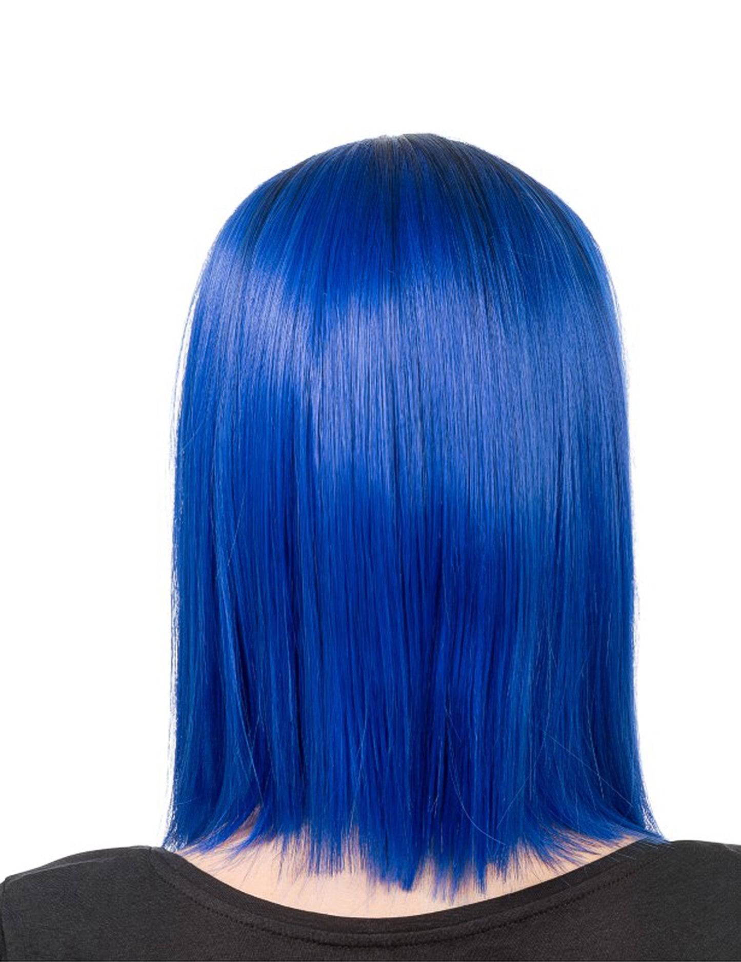Perruque carré long bleu électrique adulte