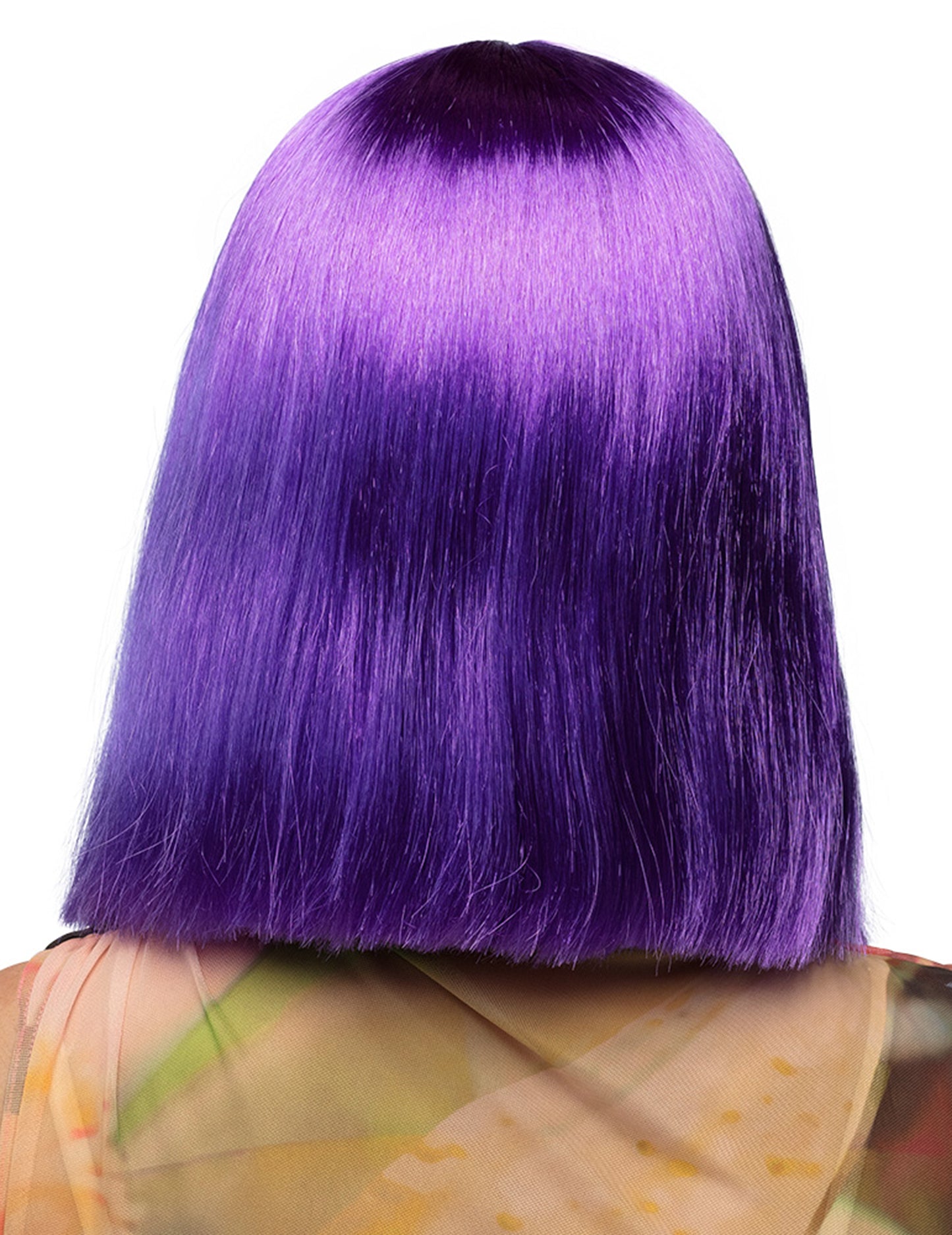 Dámská fialová paruka střední délky s příčesky