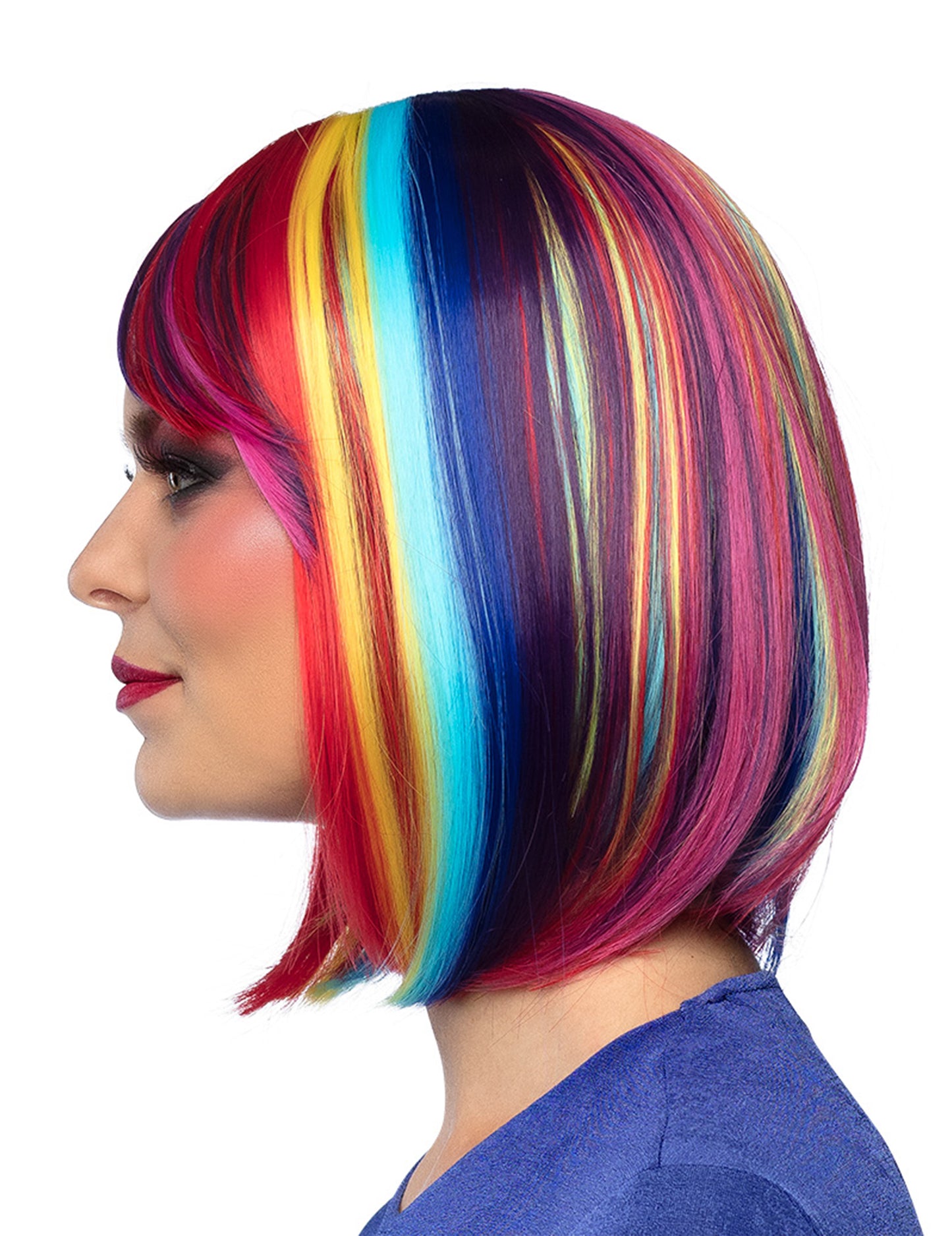 Dlouhá mikádo paruka s vícebarevnými melírmi