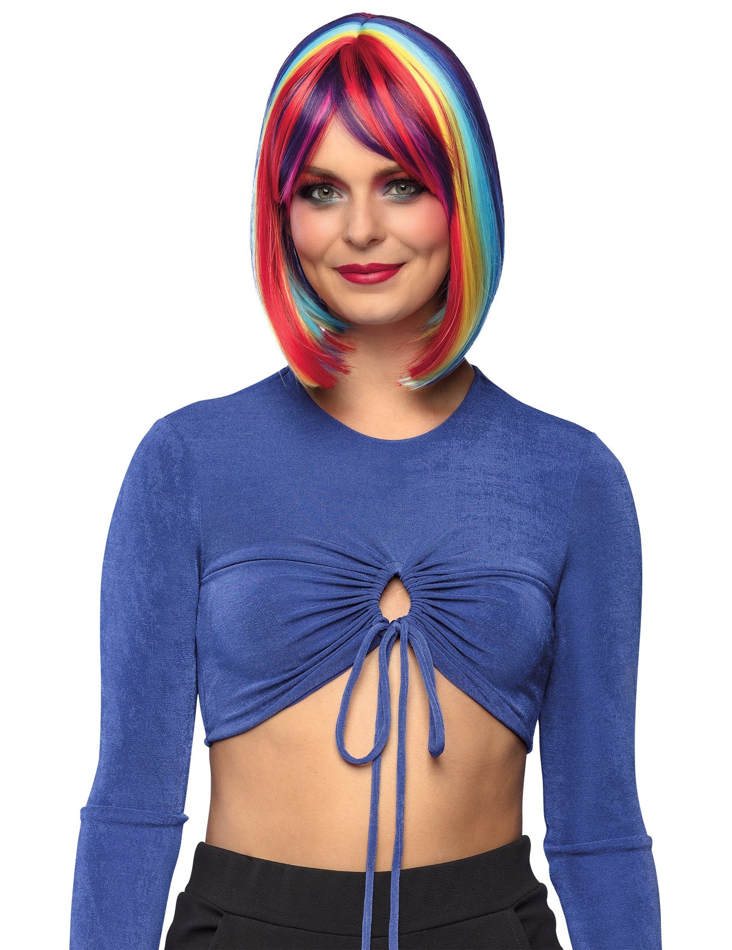 Dlouhá mikádo paruka s vícebarevnými melírmi