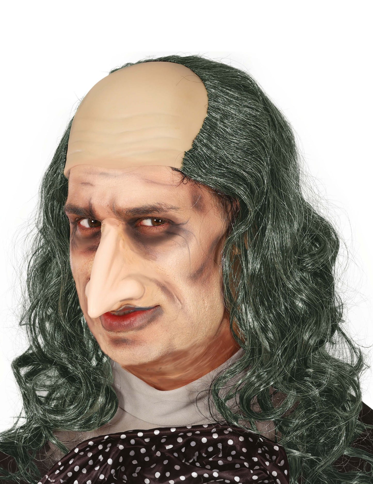 Plešatá paruka s dlouhými zelenými vlasy pro dospělé