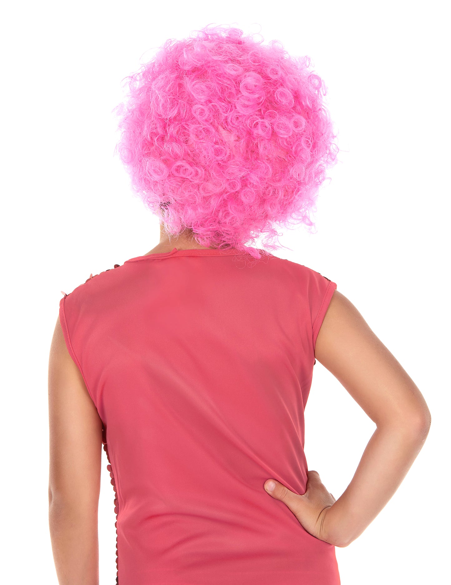 Růžová dětská disko paruka