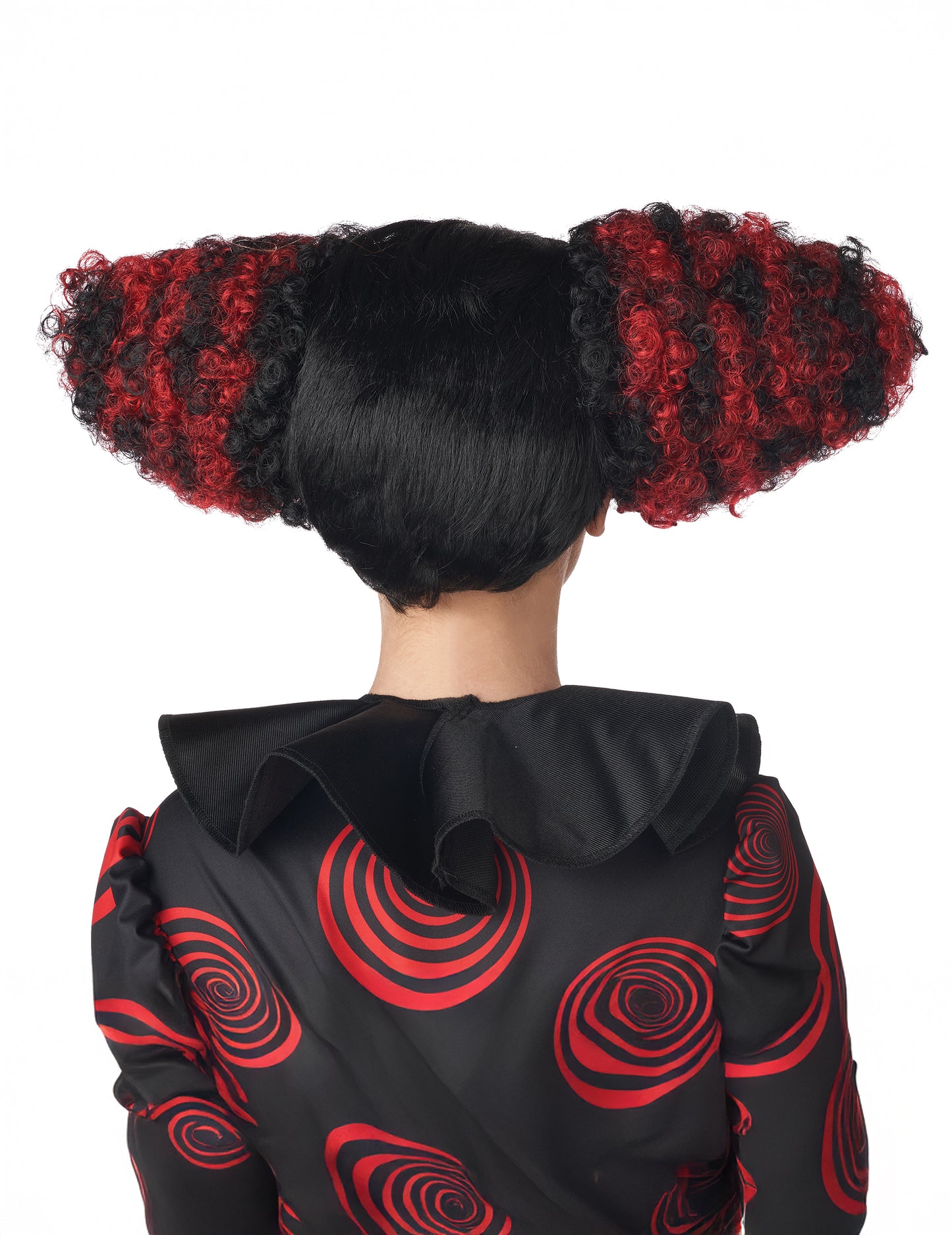 Perruque clown maléfique rouge et noire luxe adulte