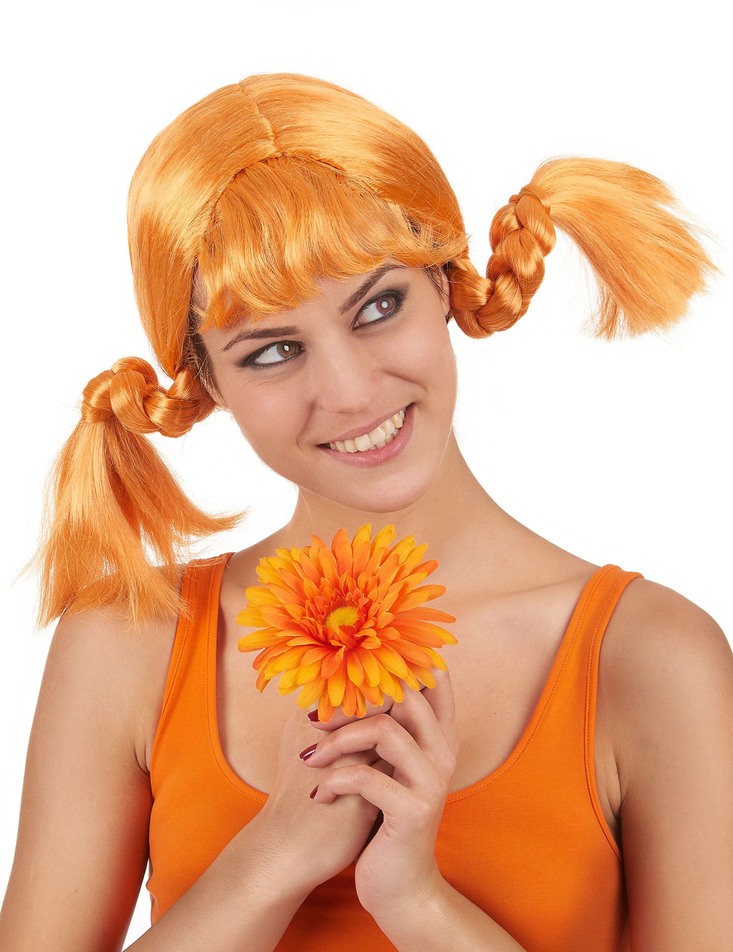 Paruka s copánky pro zrzavou ženu