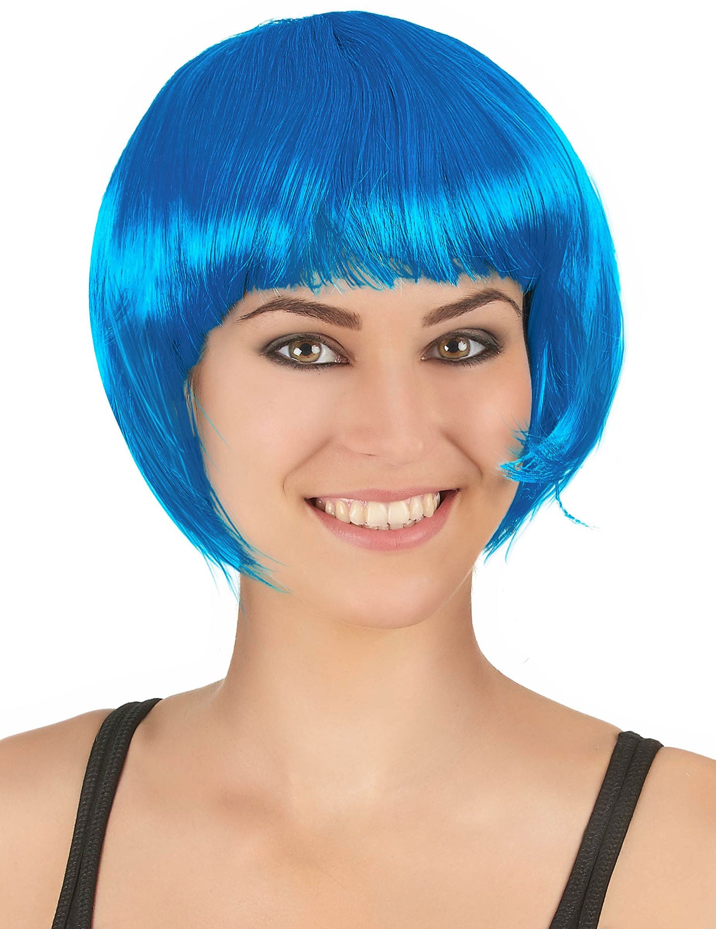 Krátká paruka v akvamarínové modré barvě pro ženy
