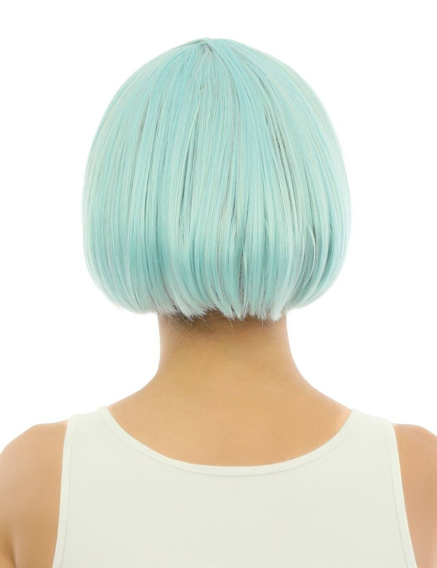 Perruque courte bleu pastel luxe adulte