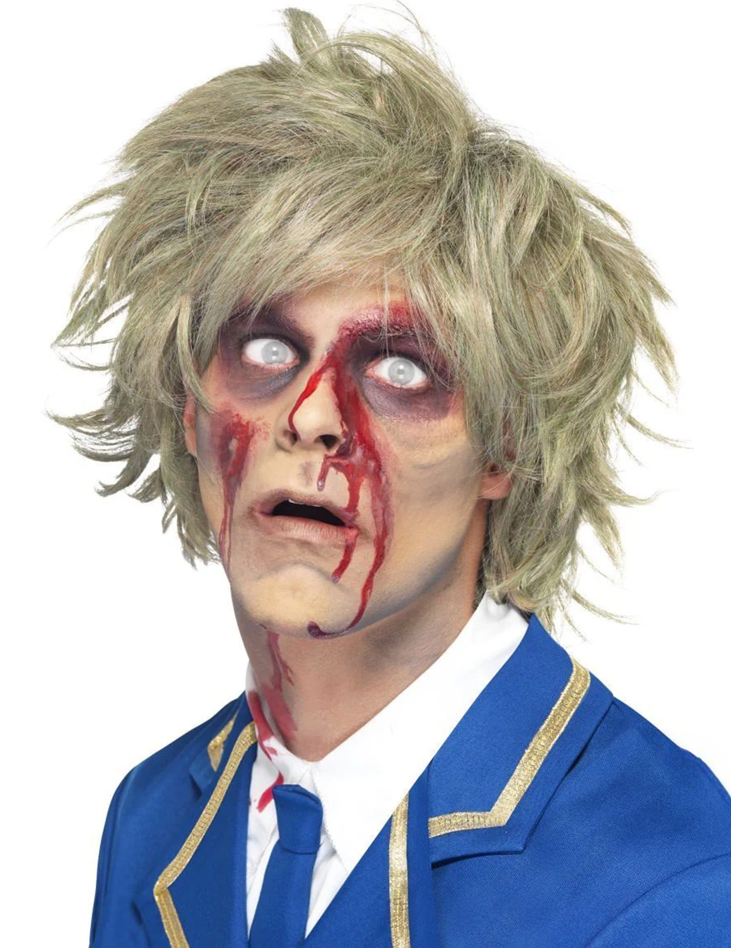 Krátká blond zombie paruka pro muže s motivem Halloweenu
