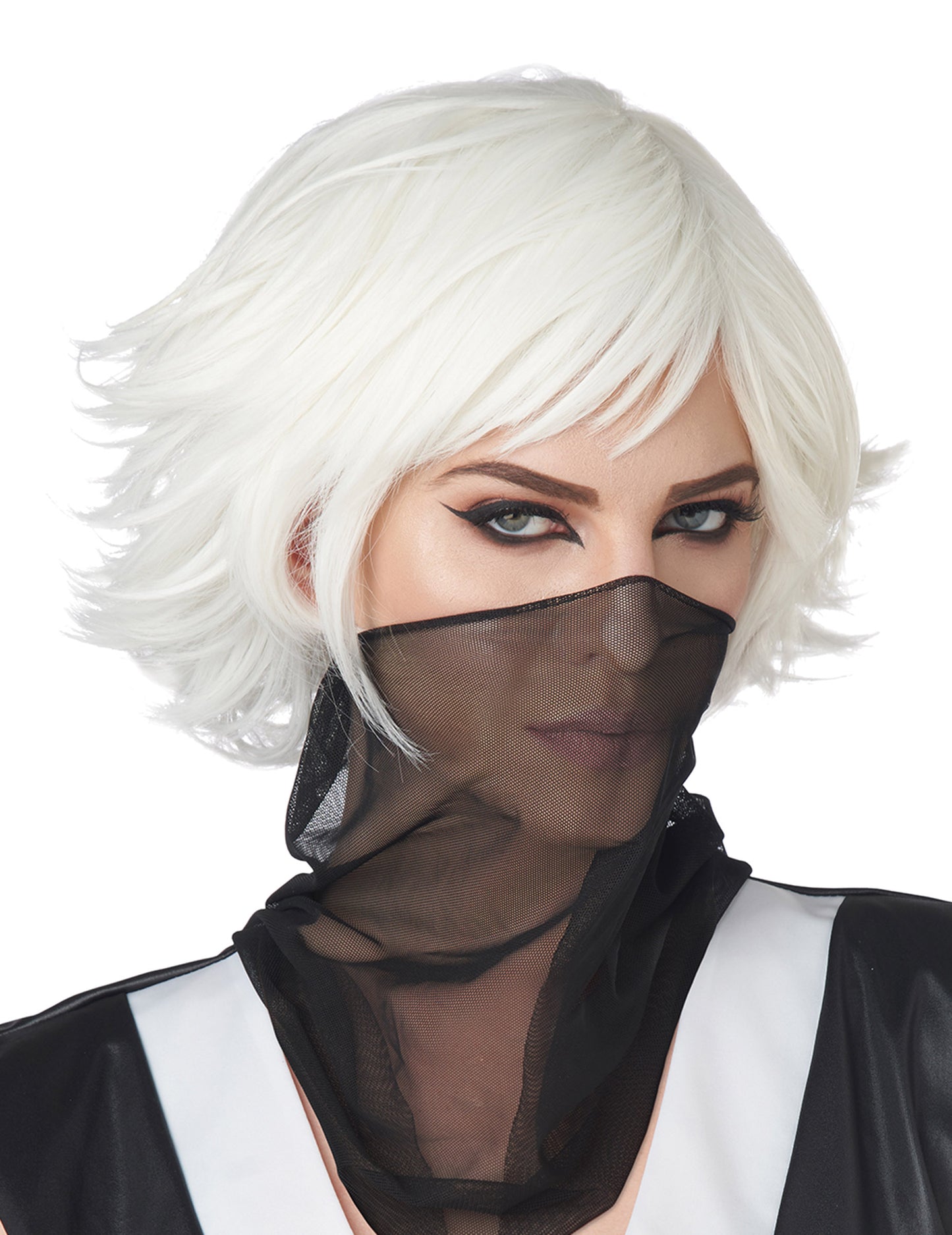 Krátká paruka pro dospělé v bílé barvě pro cosplay