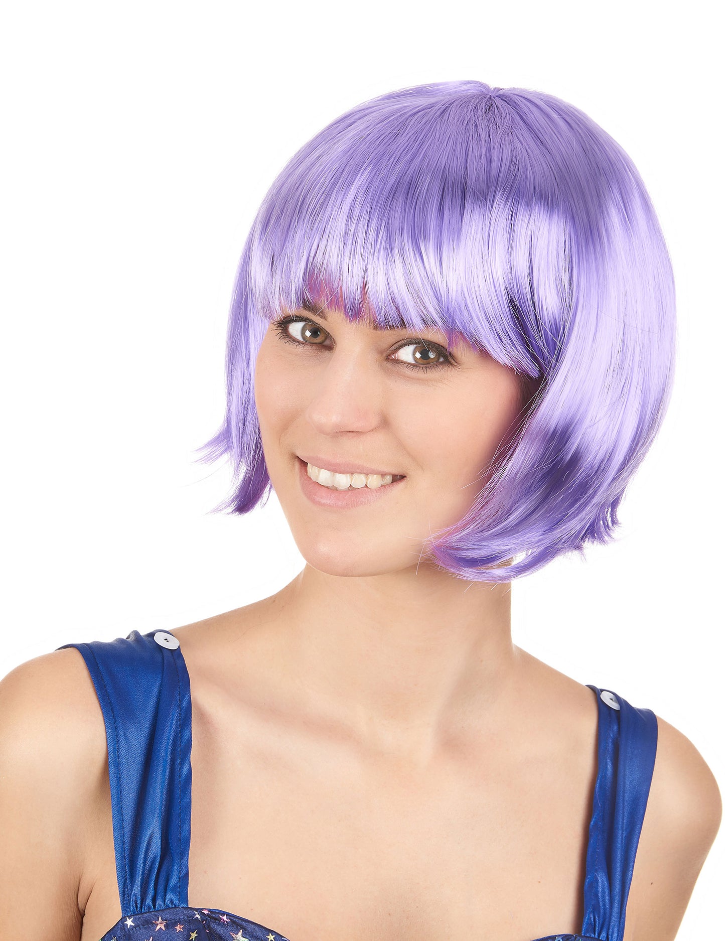 Krátká fialová paruka pro ženy