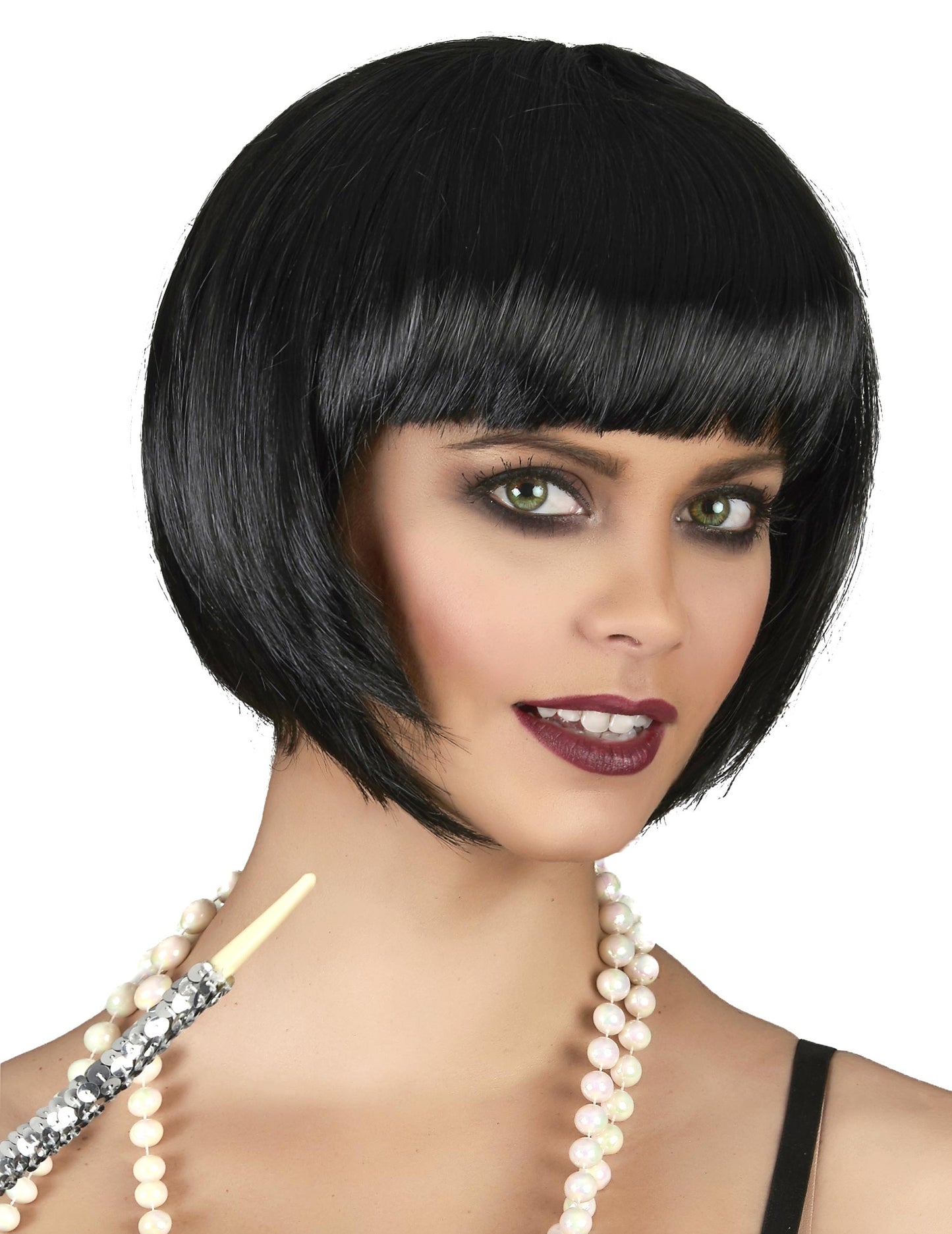 Krátká černá paruka pro ženy