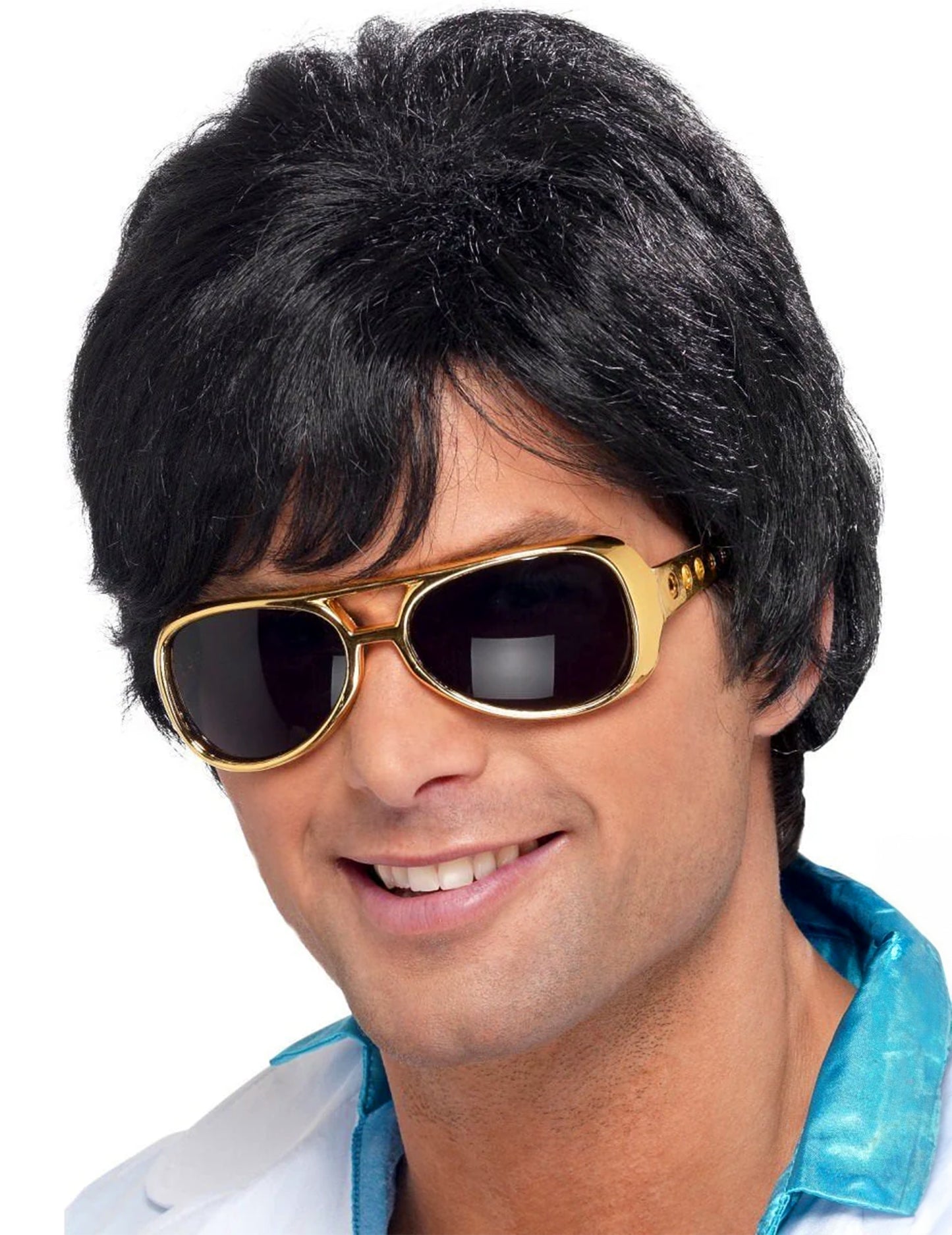 Pánská černá disco paruka ve stylu 70. let