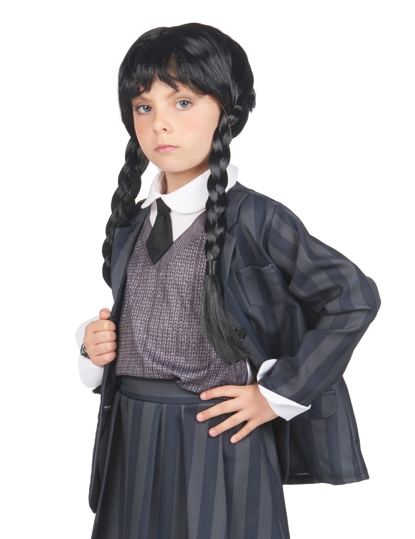 Černá copánková gotická paruka pro děti
