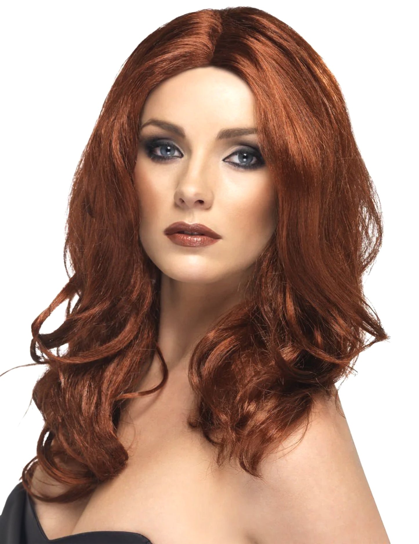 Dlouhá kaštanová paruka pro ženy