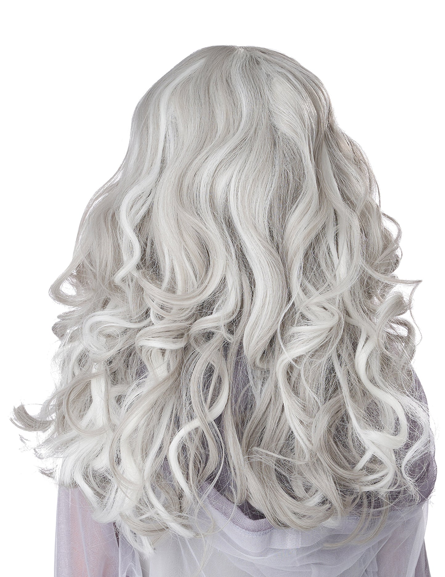 Dlouhá šedá fosforeskující paruka pro děti