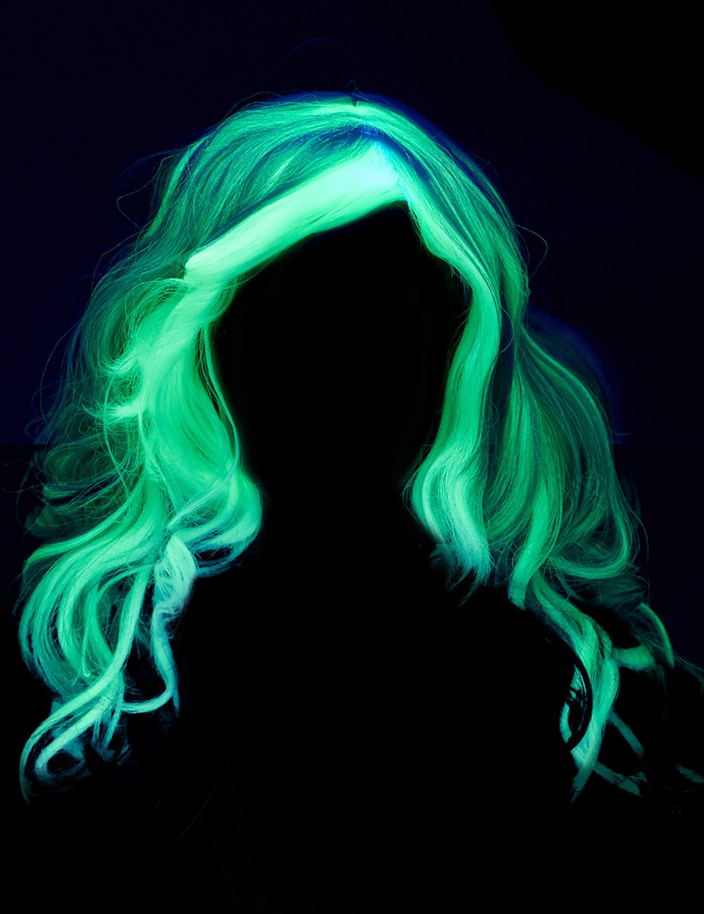 Dlouhá šedá fosforeskující paruka pro děti