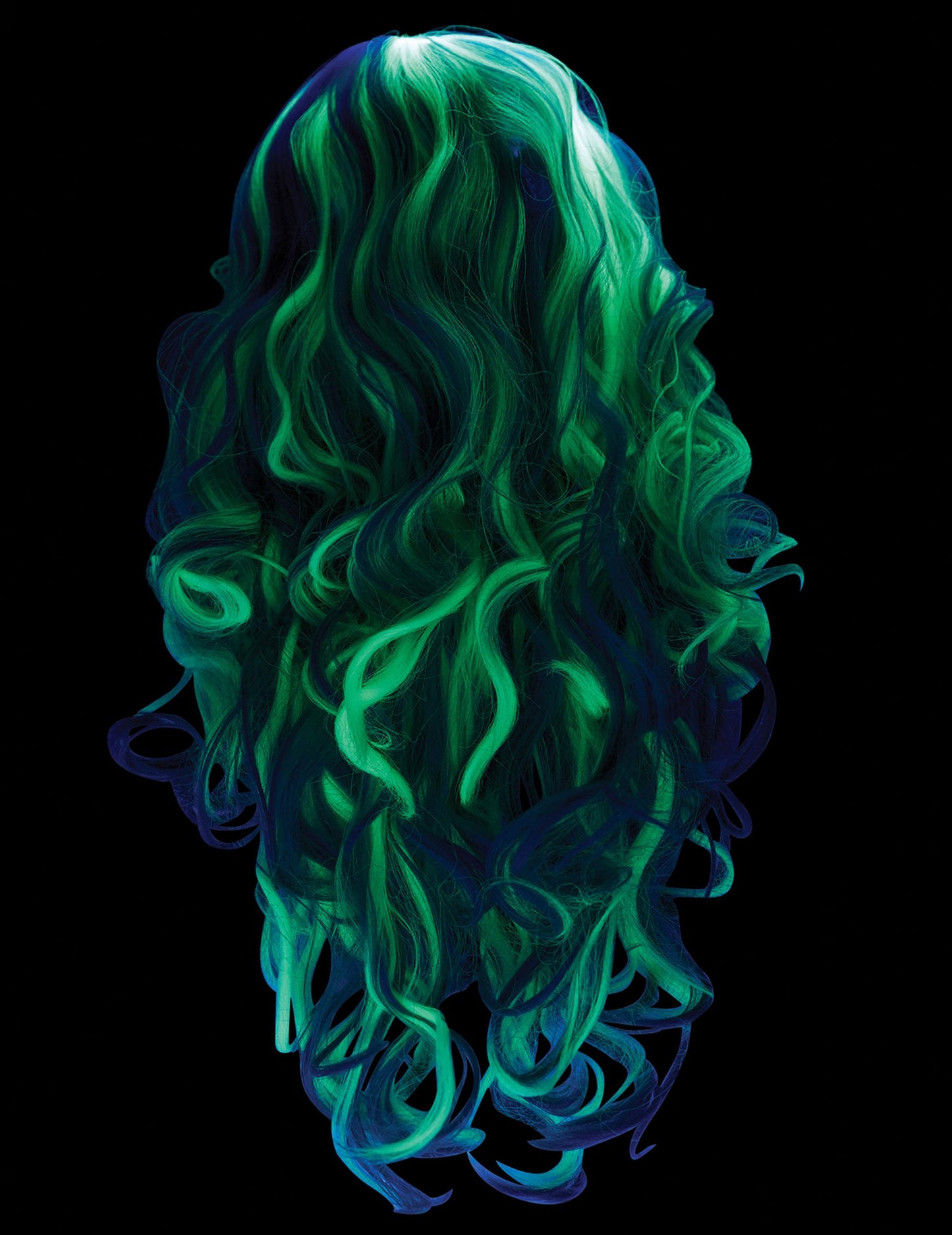 Dámská dlouhá šedá fosforeskující paruka