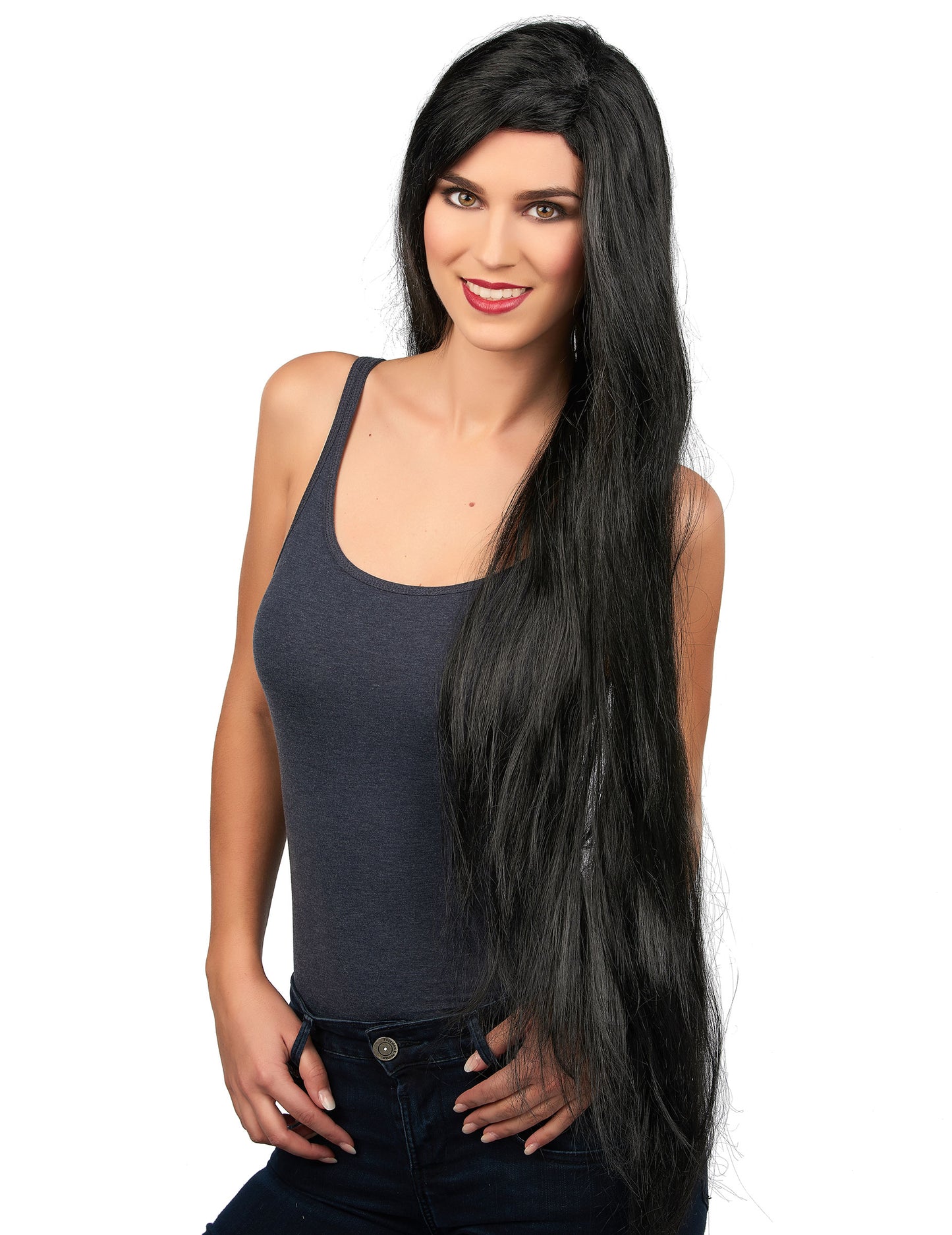 Velmi dlouhá černá paruka pro ženy