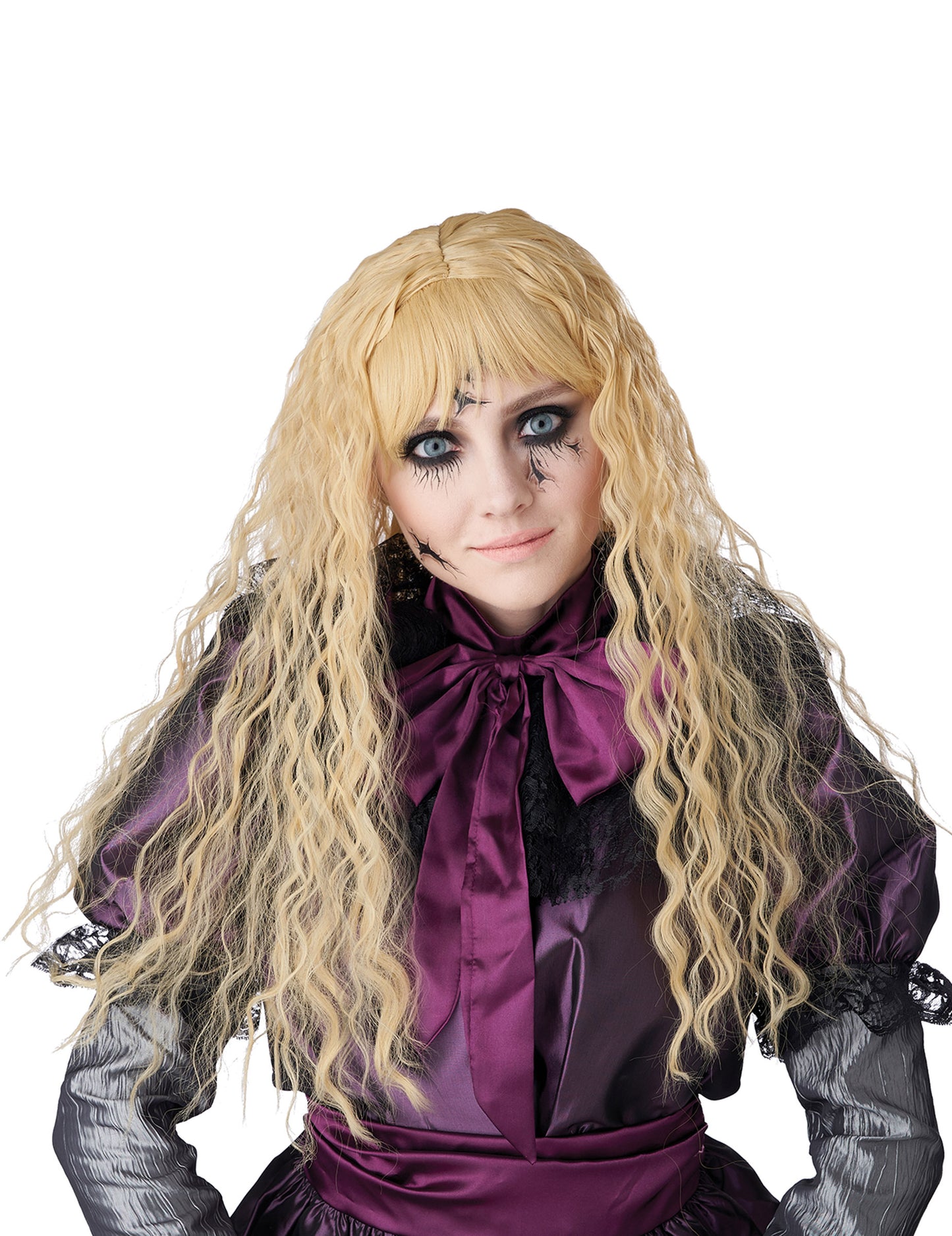 Dlouhá vlnitá blond dětská paruka