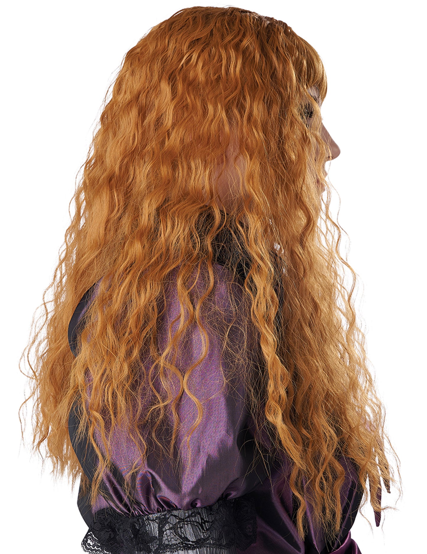 Dlouhá vlnitá dětská paruka pro zrzavou ženu