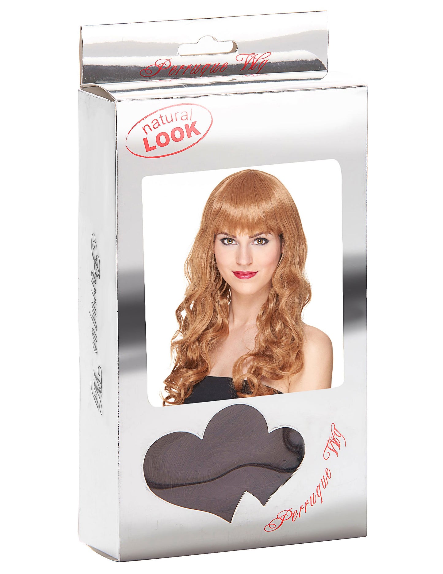 Luxusní dlouhá kudrnatá zrzavá paruka s ofinou pro ženy