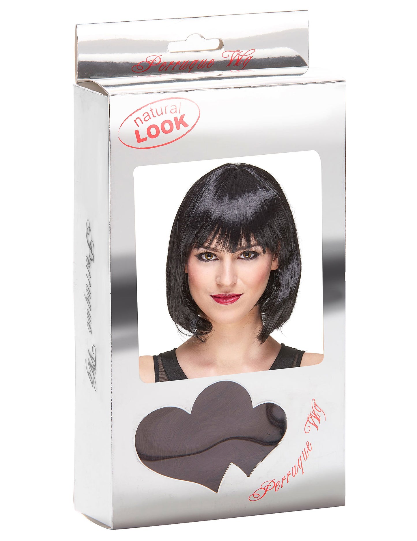 Luxusní černá paruka bob s ofinou pro ženy