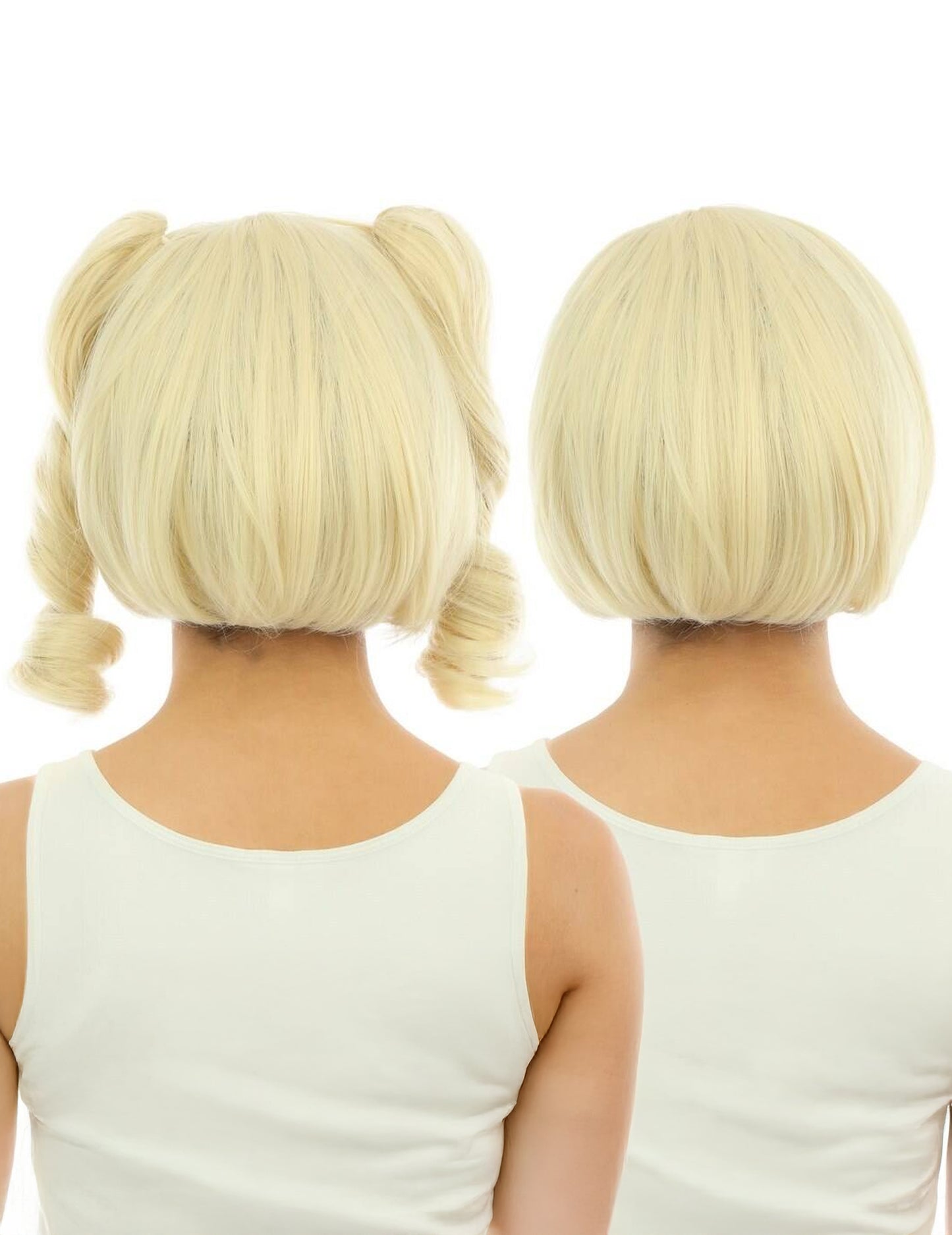 Perruque manga avec couettes détachables luxe blonde