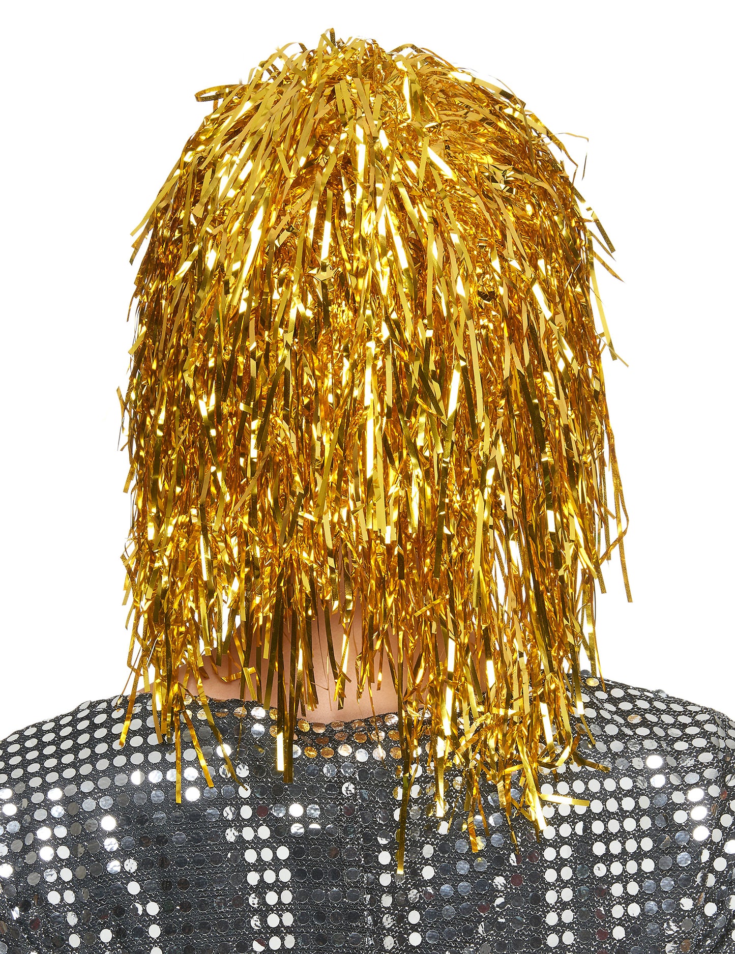 Paruka pro dospělé zlatá metalická