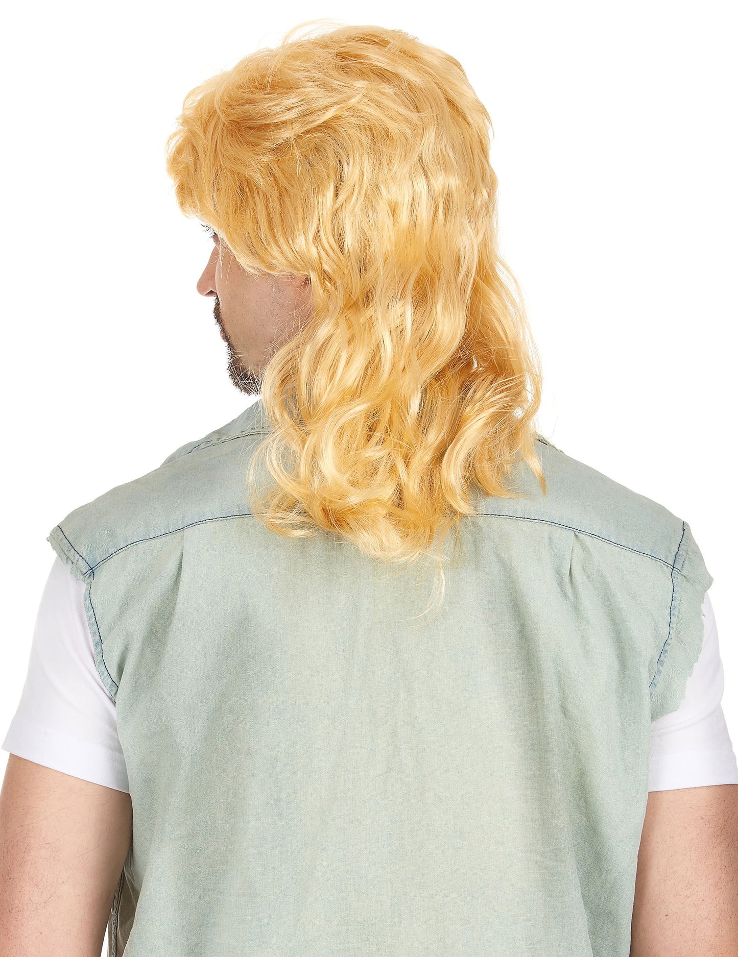 Pánská blond paruka s příčesky mullet