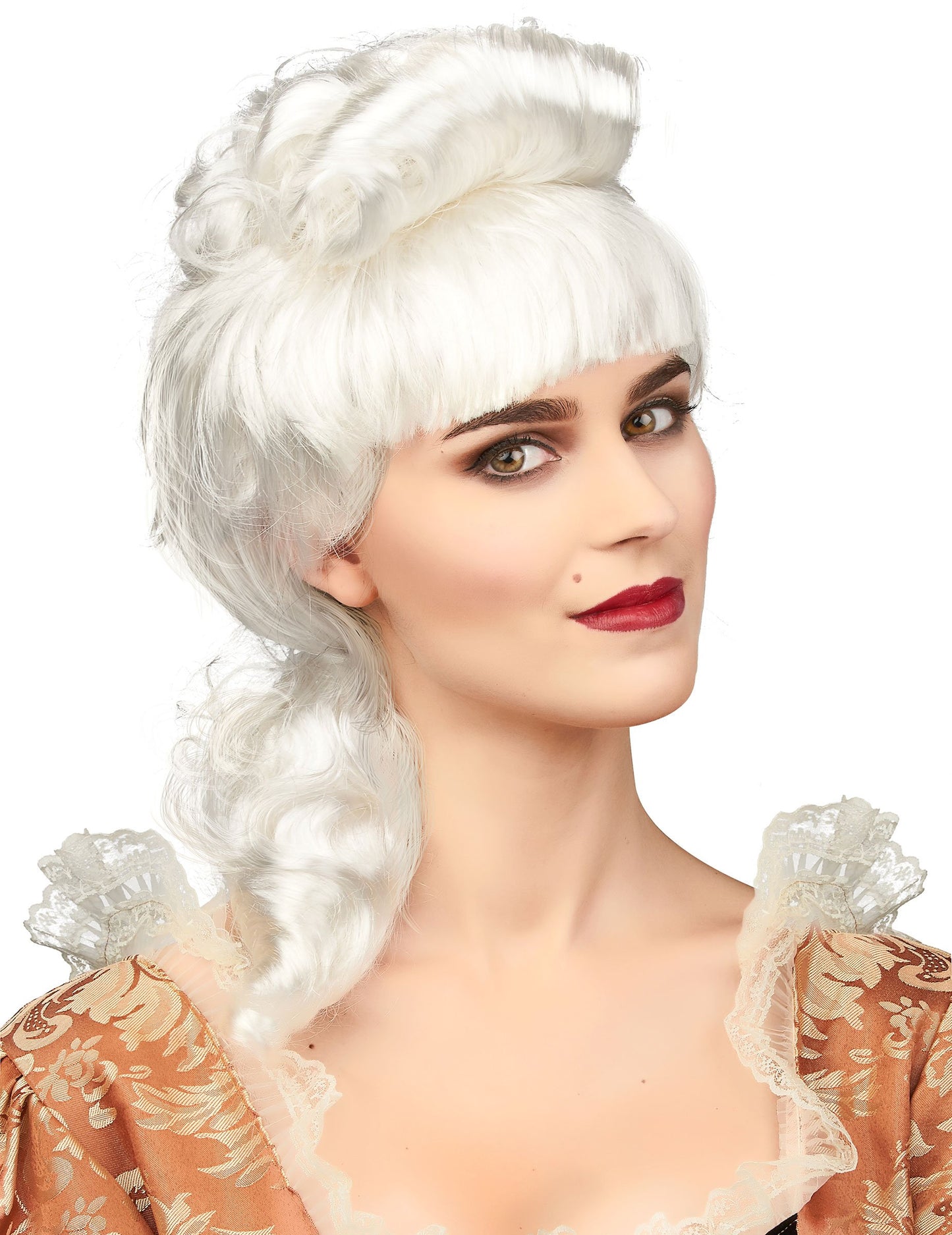 Bílá paruka ušlechtilá pro ženy