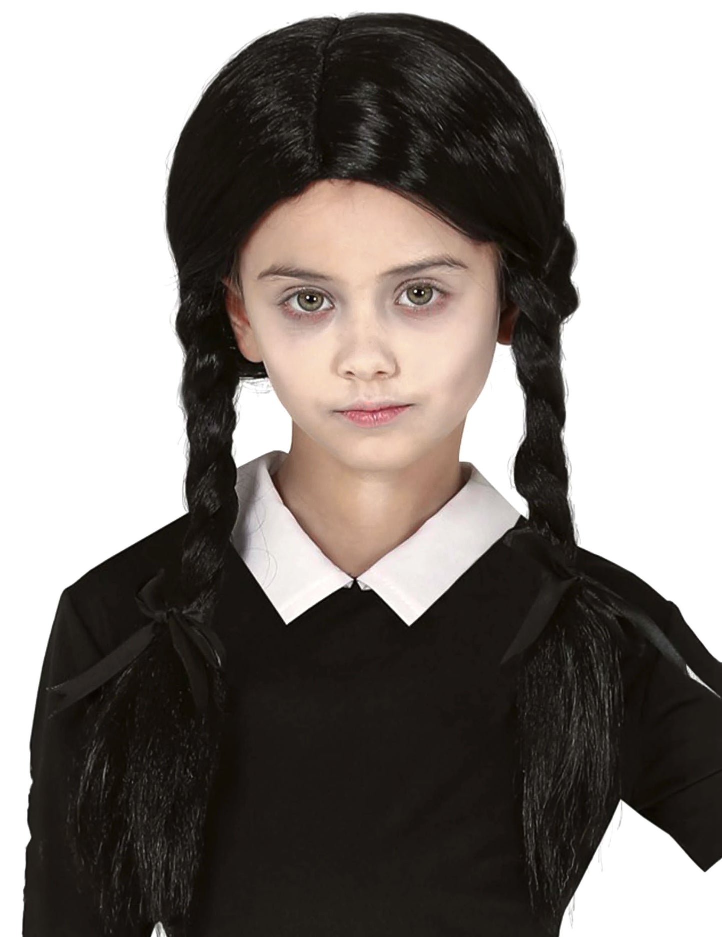 Černá paruka s copánky pro dívky