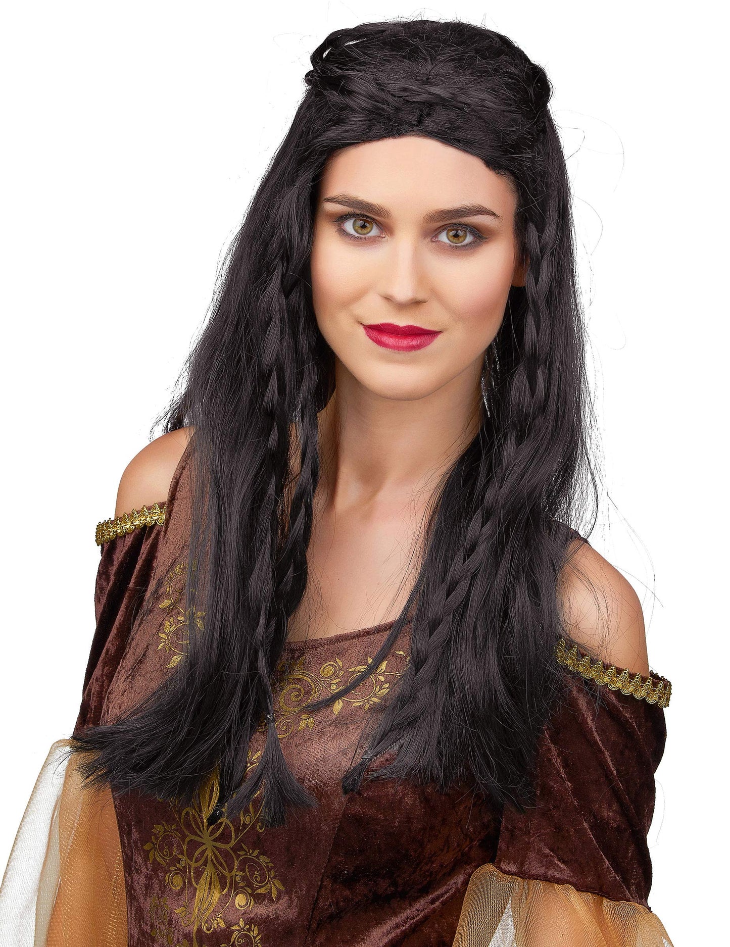 Černá zapletená paruka pro ženy