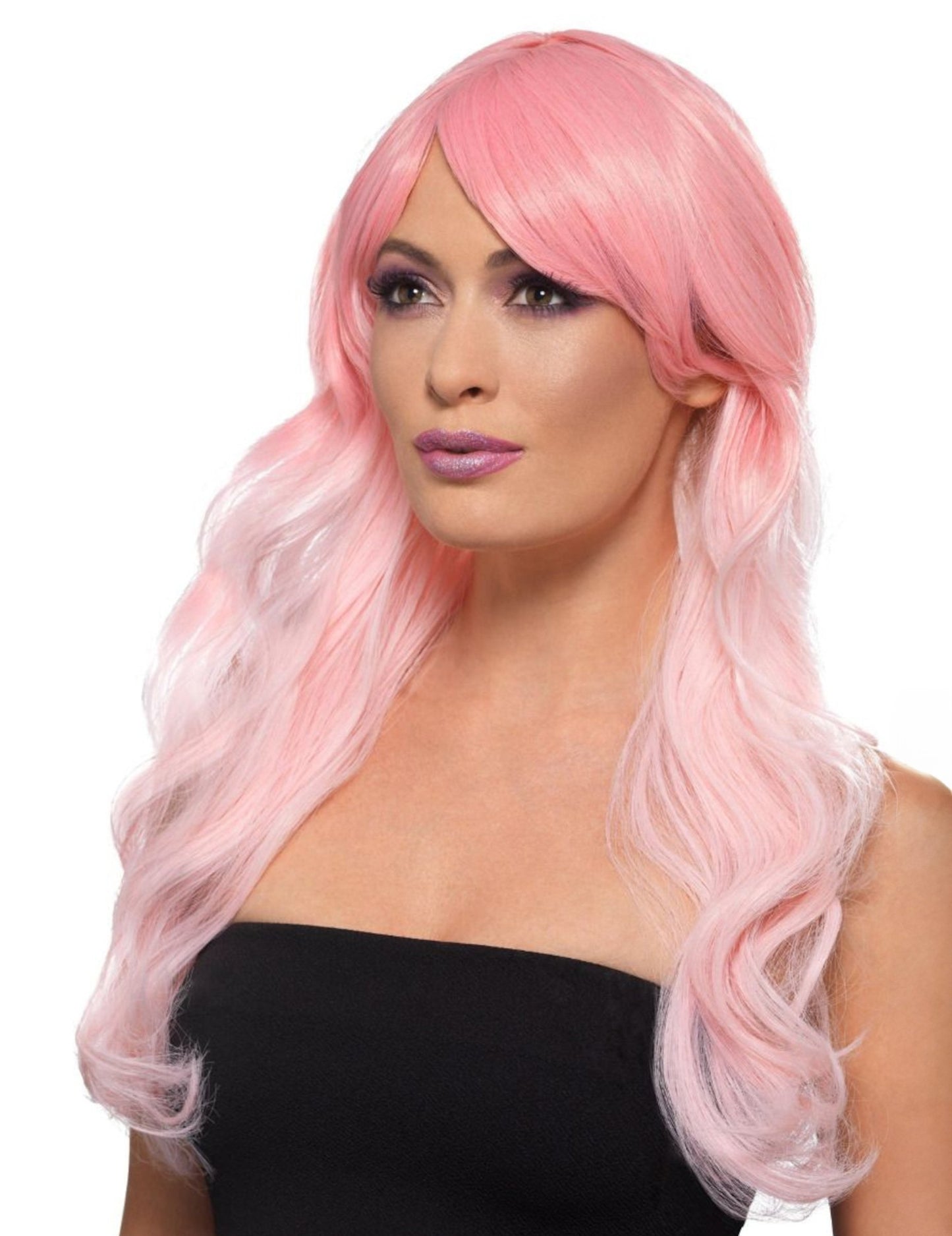 Růžová ombré paruka pro dospělé s teplem odolnou ombré parukou