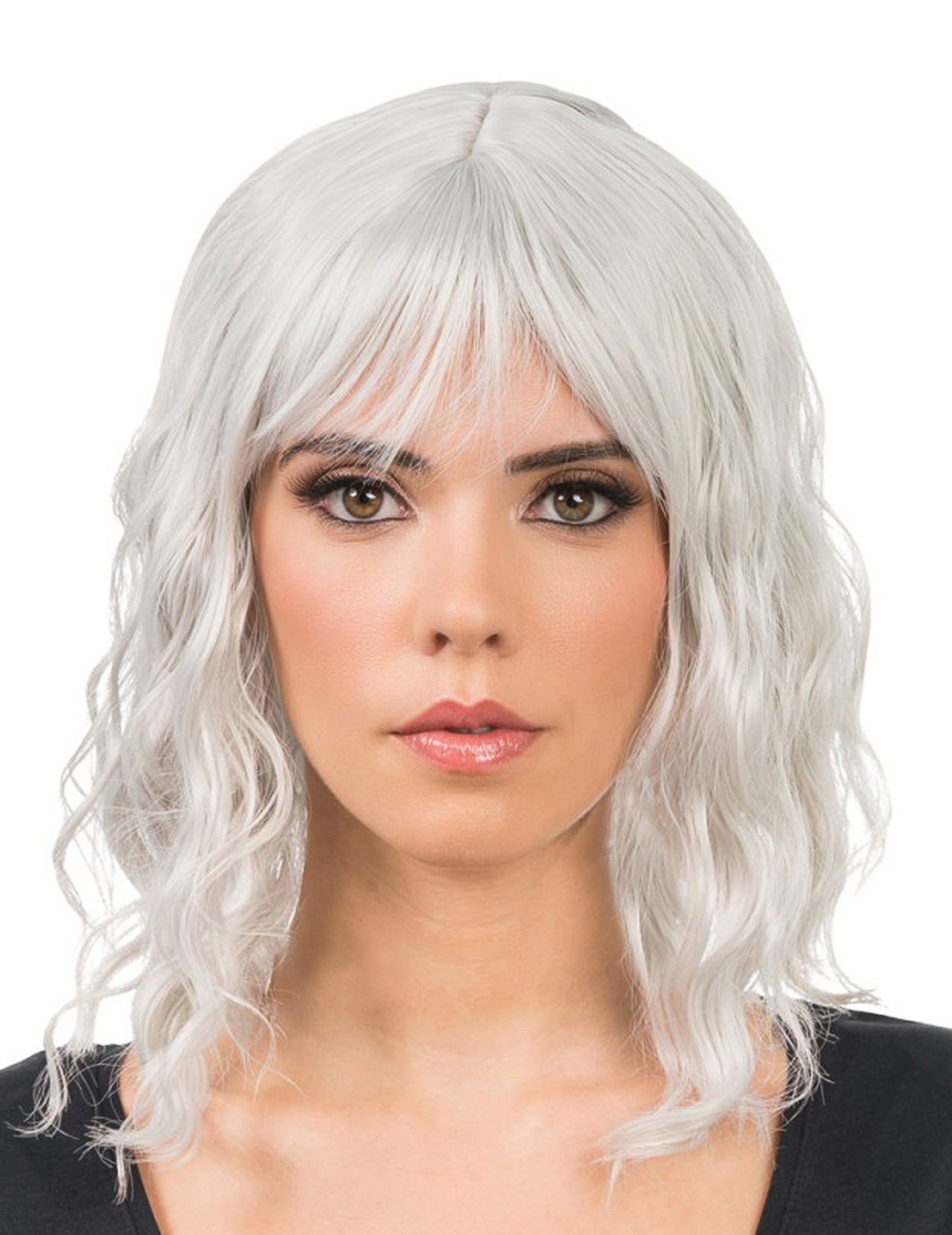 Perruque ondulée gris clair adulte