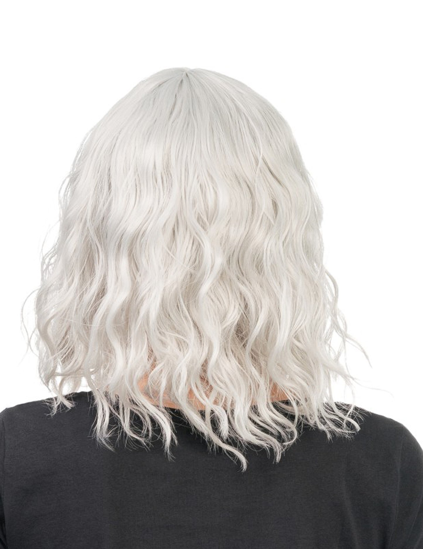 Perruque ondulée gris clair adulte